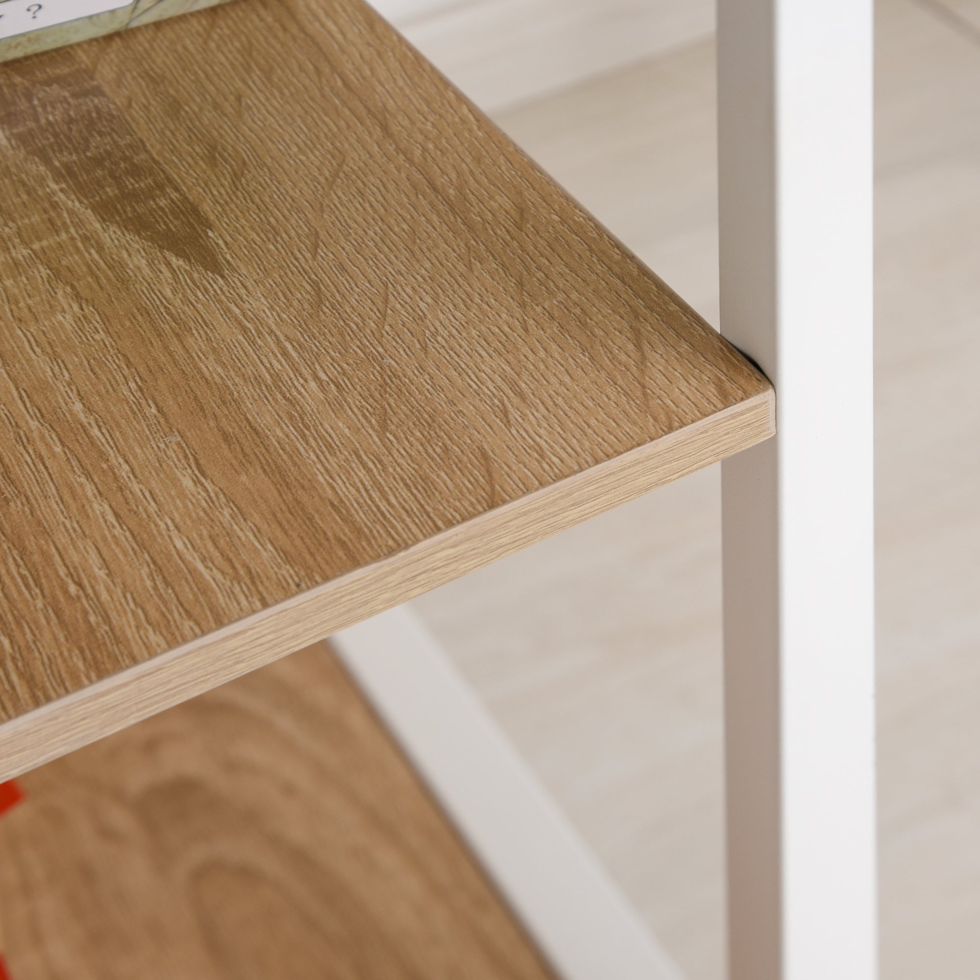 Folding Desk Side Table Office Desk Mobile Computer Desk with Wheels MDF Natural 107 x 55 x 76 cm