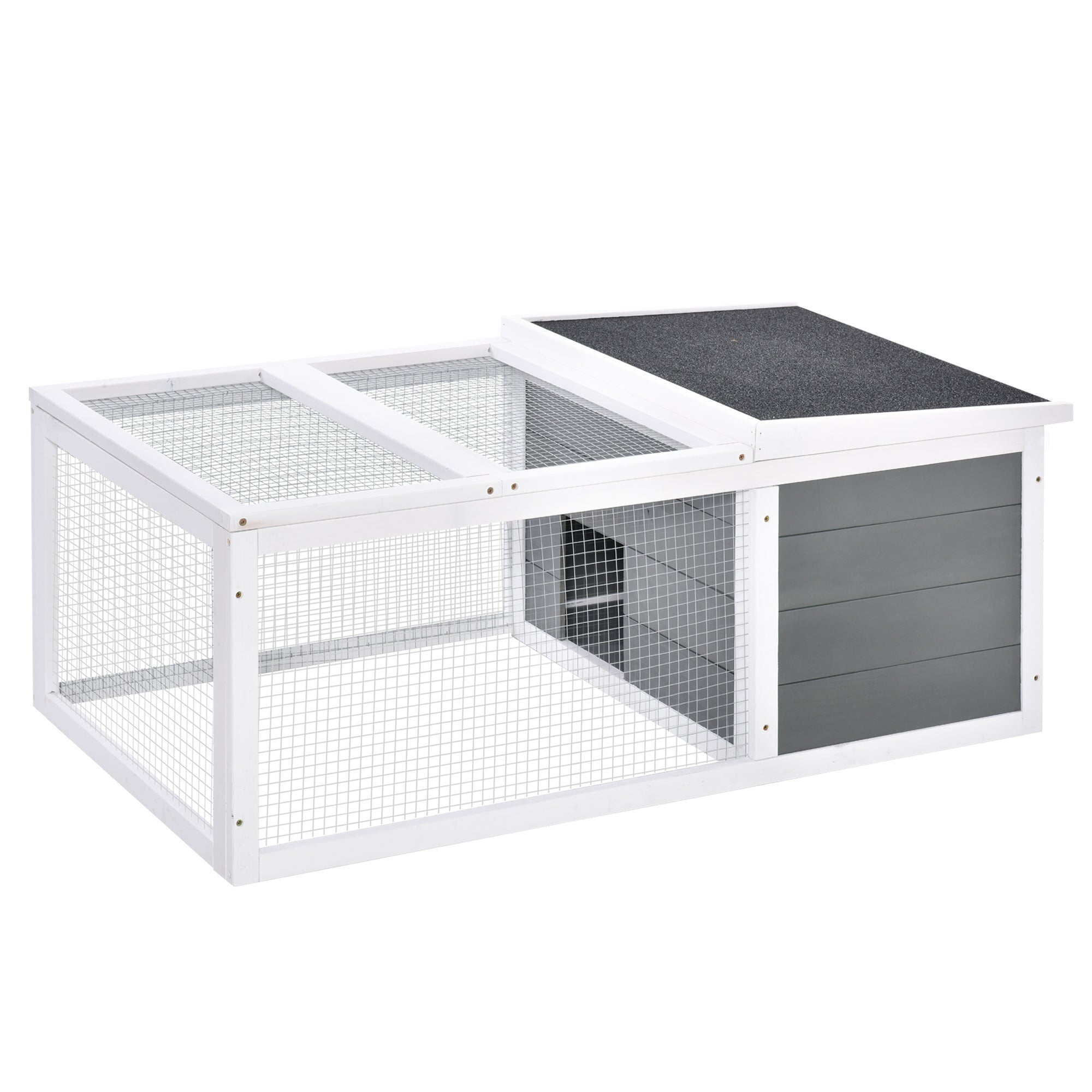 Rabbit Hutch Waterproof Large Space Solid Wood Gray 115x66x47.5 cm