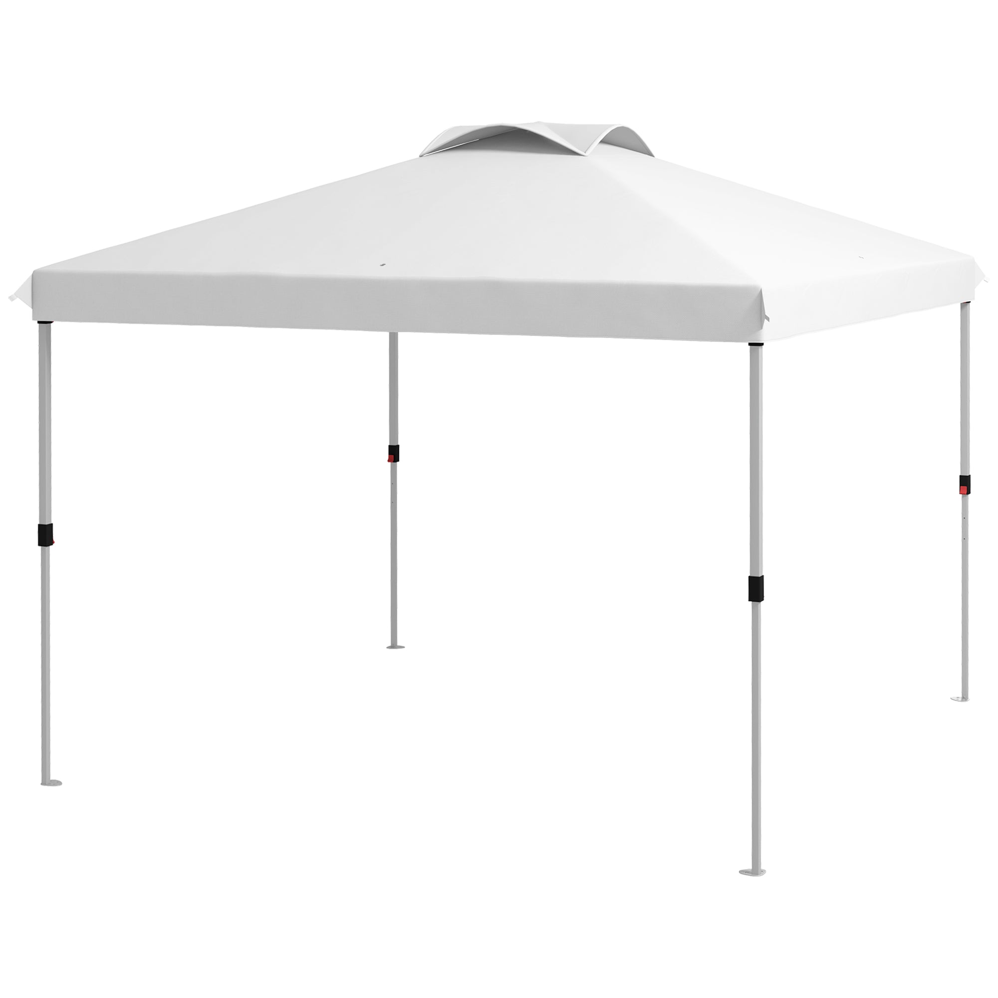 Pop-Up Folding Garden Gazebo Pavilion 3 x 3m with Wheeled Carry Bag, Adjustable Heights