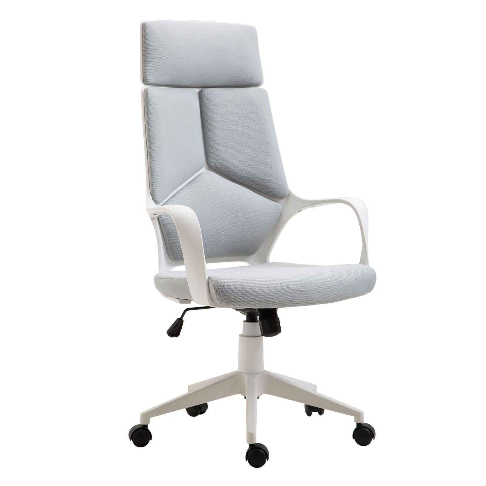 Office Chair with Rocking Function, Executive Swivel Fabric Armchair, 63x63x117-127 cm, Gray