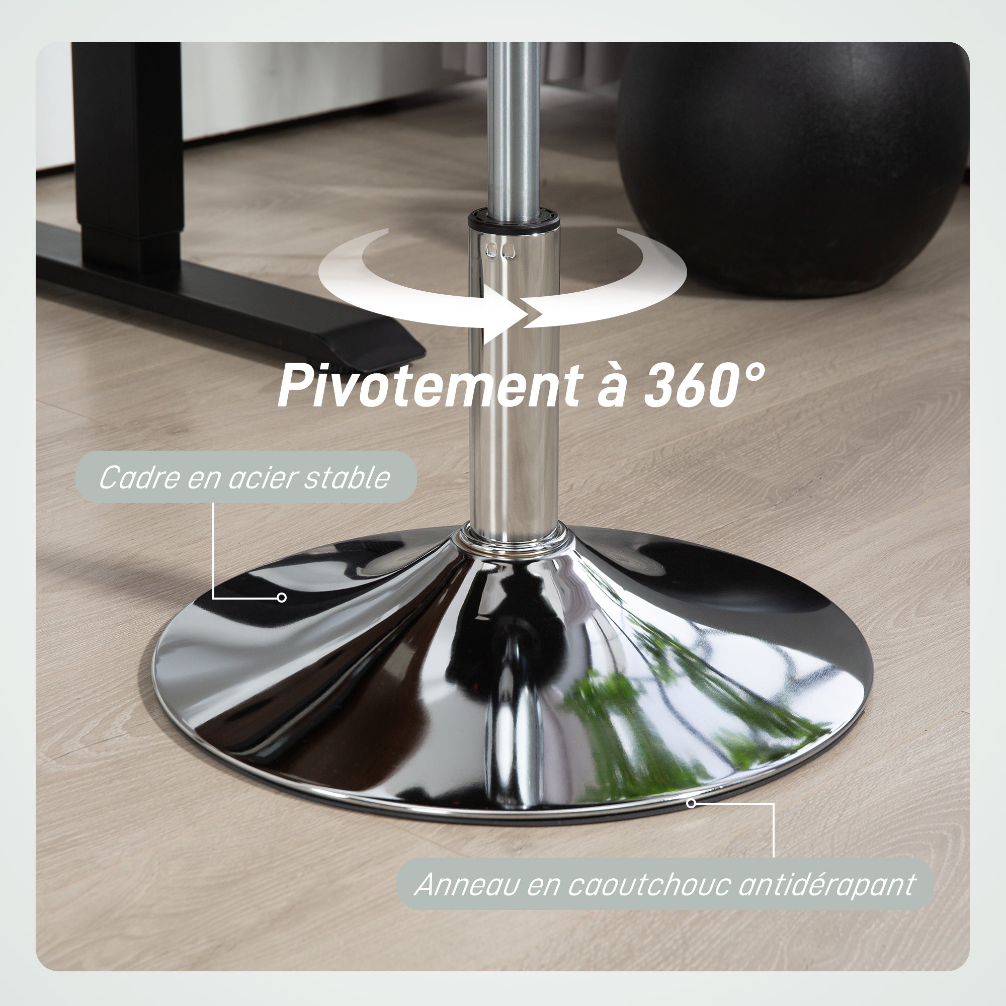 Armless Office Chair without Wheels, Swivel Desk Chair with Steel Base, Adjustable Height, Ergonomic Faux Leather Chair, Green