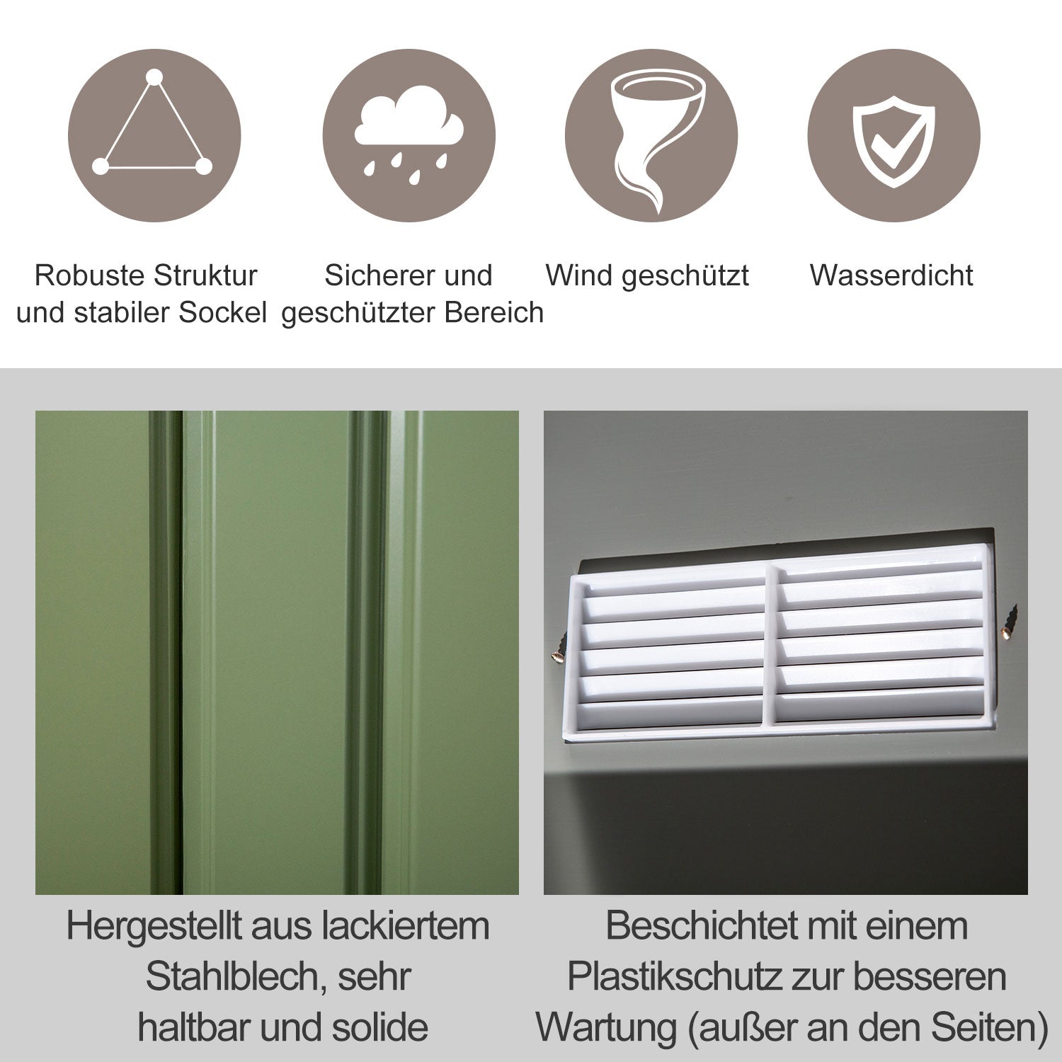 Tool Shed 4.9 m², Garden House with Gable Roof, Sliding Door, Foundation, 277 x 195 x 192 cm, Zinc-Coated Steel Tool Shed, Weatherproof, for Garden, Light Green