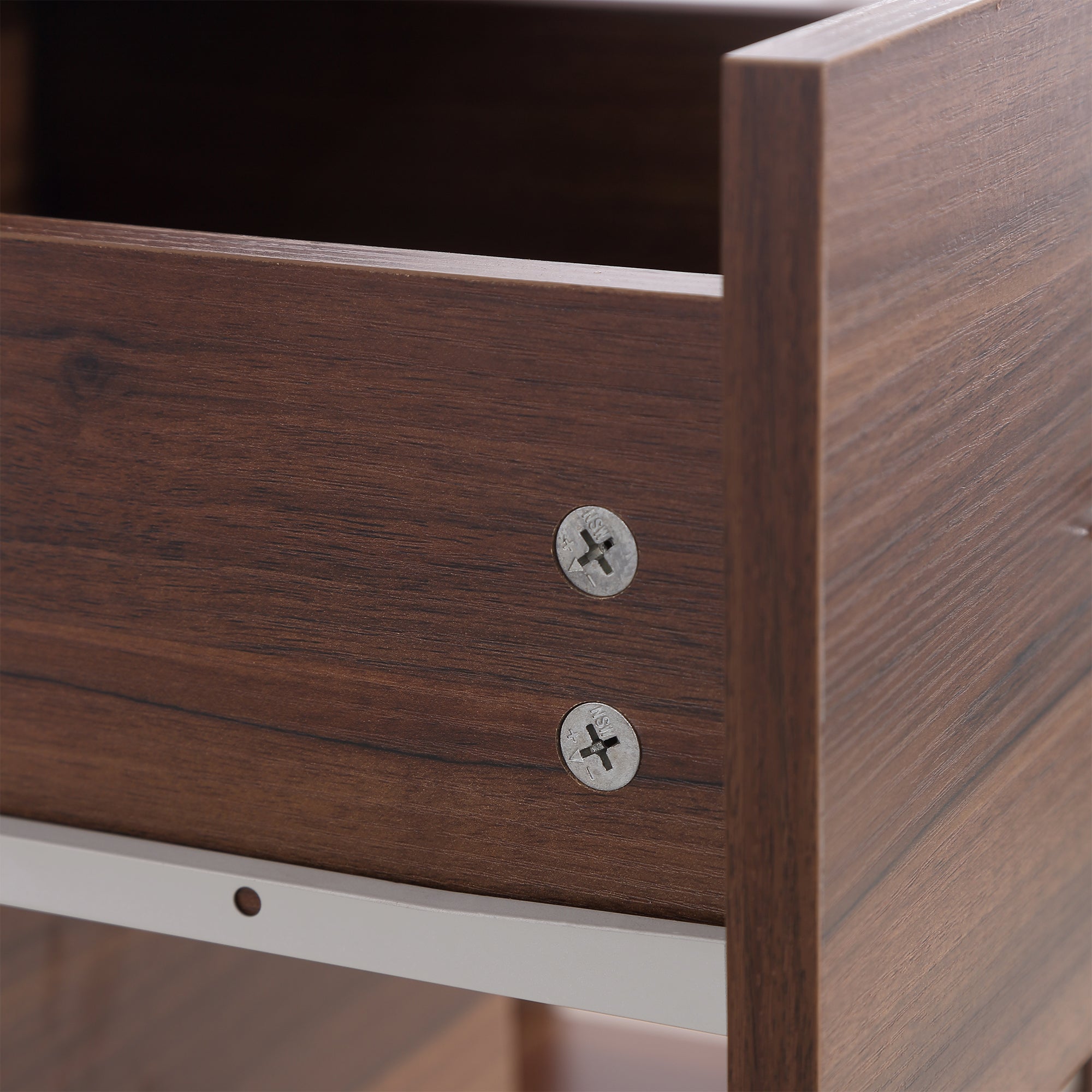 Desk with Storage, Computer Table 120 x 50 cm, Computer Desk with Shelves and Drawers, for Small Spaces, Bedroom, Walnut Finish