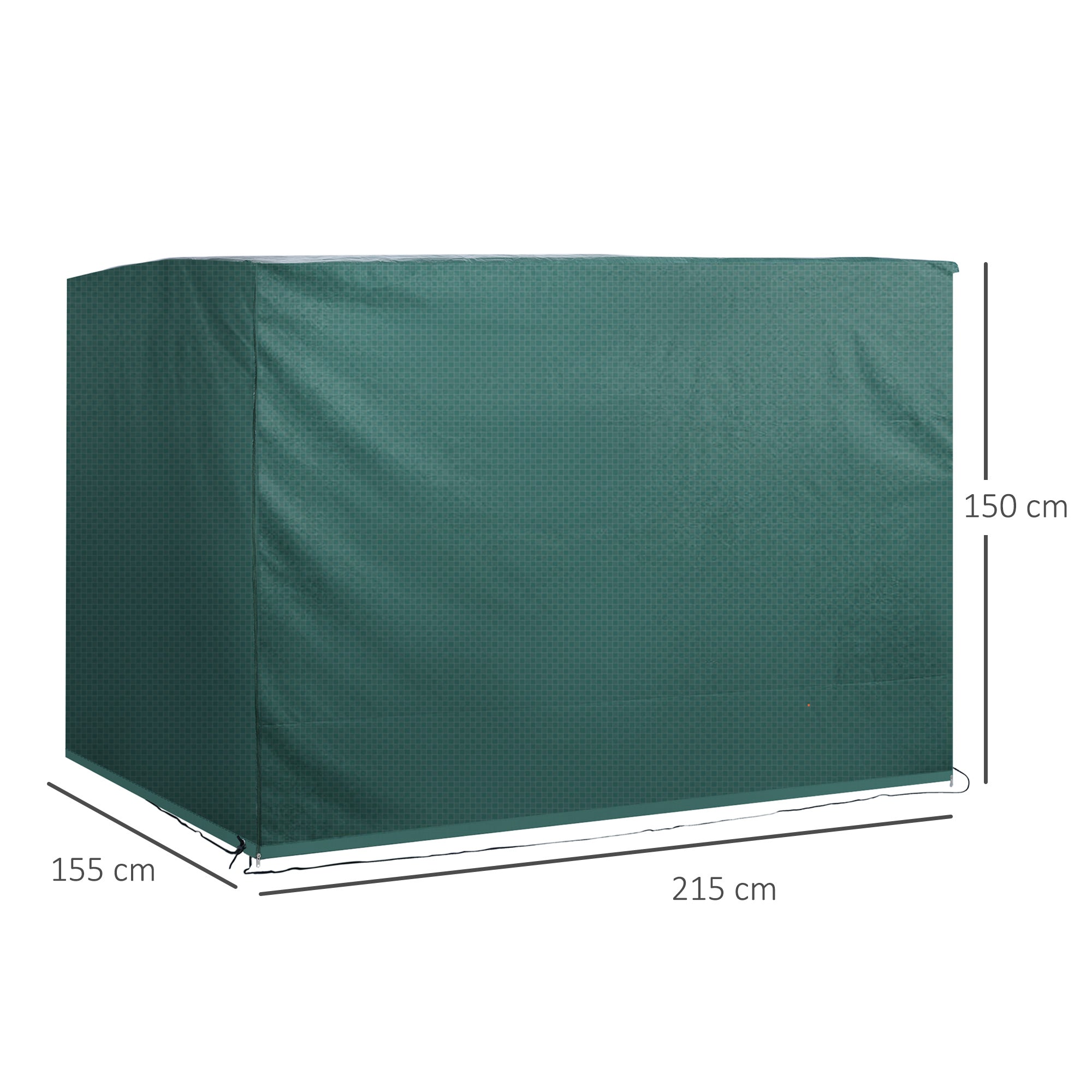 3-Seater Swing Cover, Waterproof Winterproof Protective Cover for Garden Swing, Windproof UV-Resistant Cover for Garden Furniture, Hanging Chair, 215 x 155 x 150 cm Green