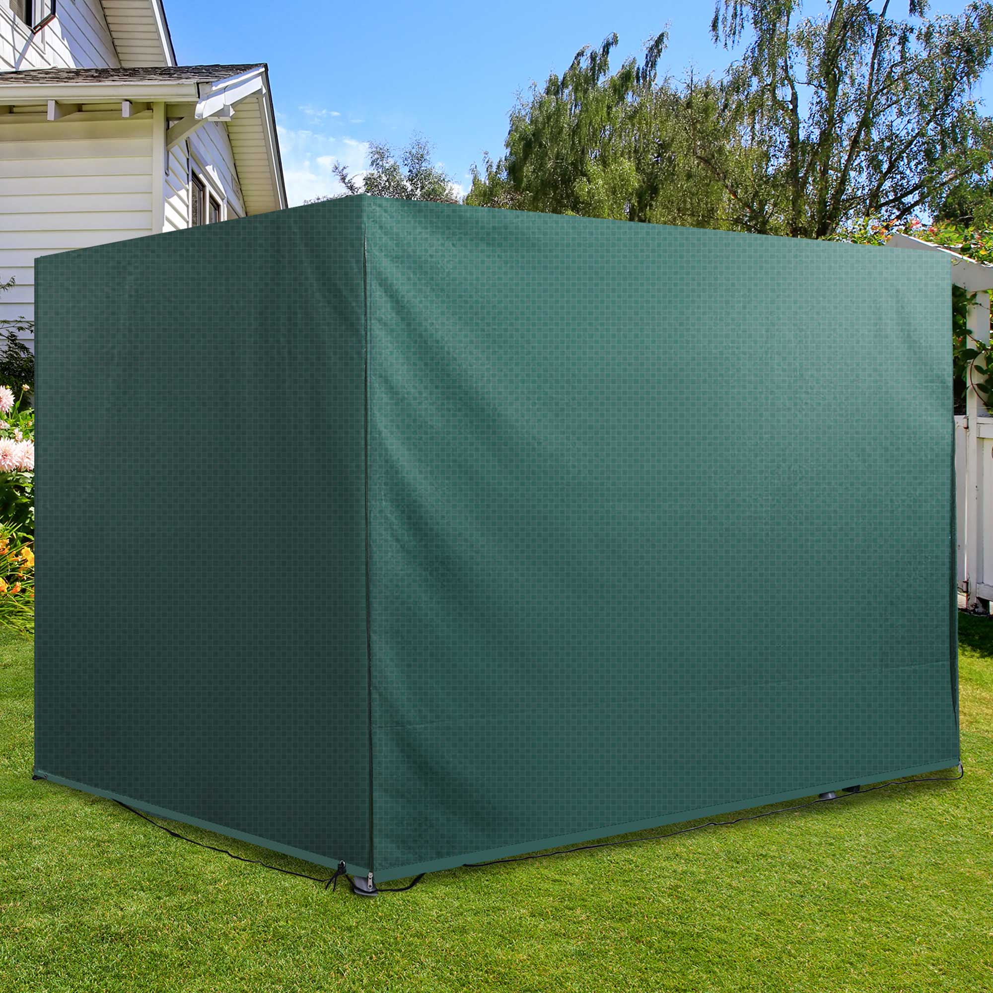 3-Seater Swing Cover, Waterproof Winterproof Protective Cover for Garden Swing, Windproof UV-Resistant Cover for Garden Furniture, Hanging Chair, 215 x 155 x 150 cm Green