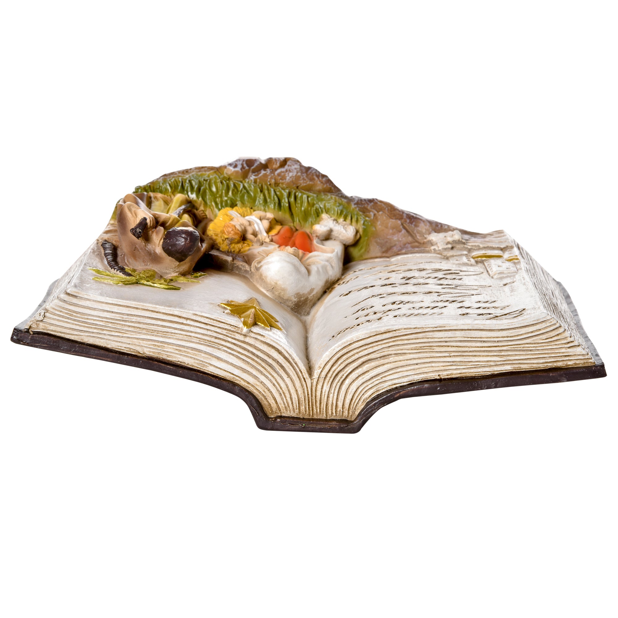 Christmas Nativity Scene with 3D Statuettes and Engraving, Nativity, Resin Christmas Decoration, 21.5cm x 9.5cm x 14cm