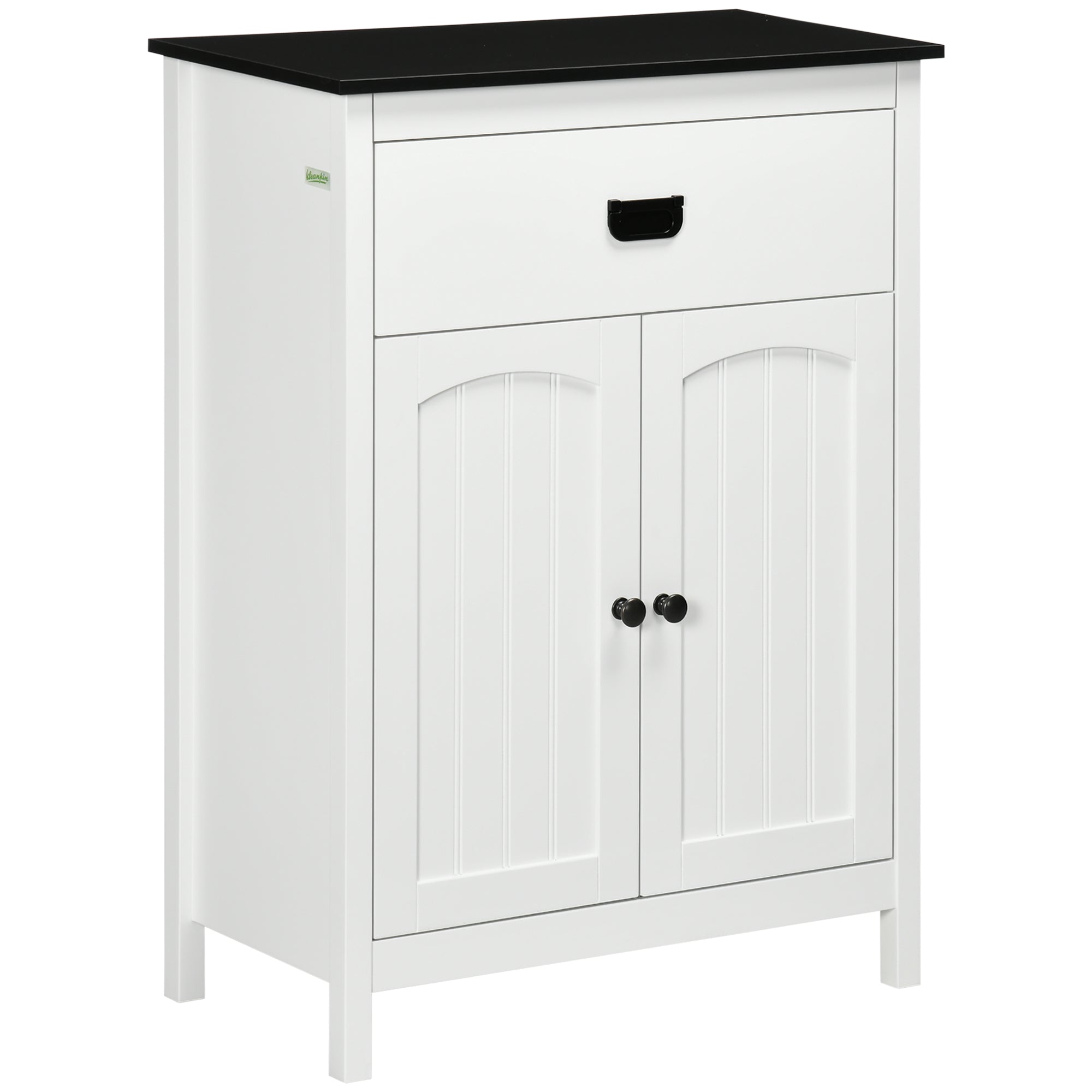 Bathroom Cabinet Auxiliary Bathroom Furniture with 1 Drawer 2 Doors and Adjustable Shelf for Sink Shower Modern Style 23.6x11.8x31.5 inches White