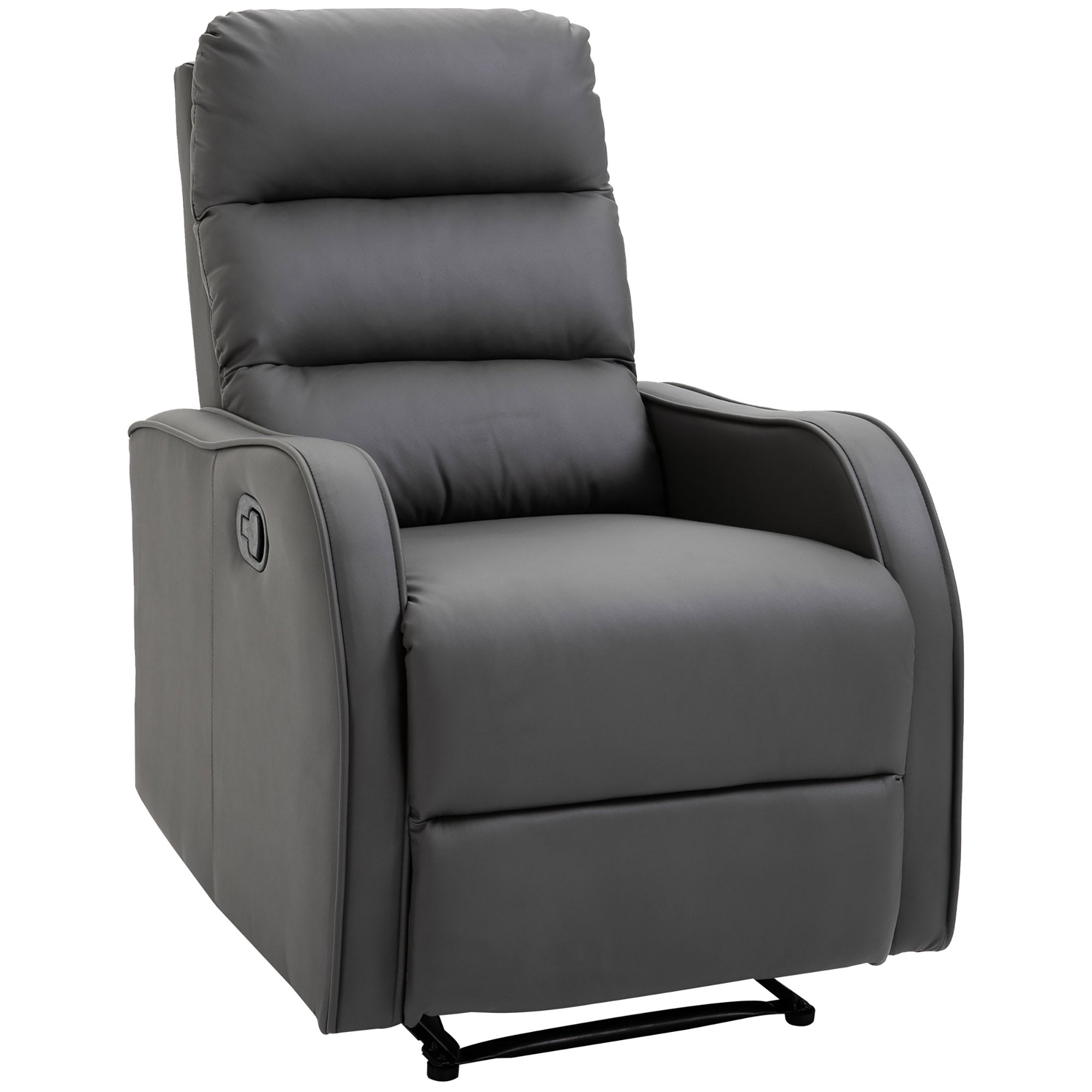 Recliner Chair, TV Armchair with Reclining Function, 160° Tiltable TV Chair, Relaxing Chair, Reclining Armchair for Living Room, Bedroom, Faux Leather, Dark Gray