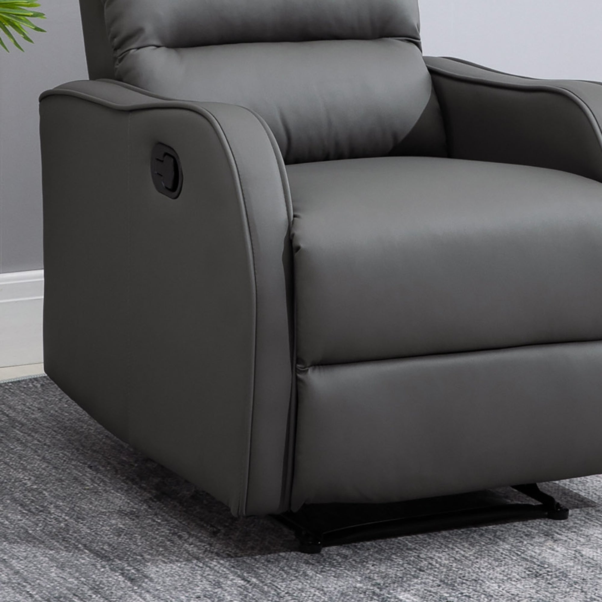 Recliner Chair, TV Armchair with Reclining Function, 160° Tiltable TV Chair, Relaxing Chair, Reclining Armchair for Living Room, Bedroom, Faux Leather, Dark Gray