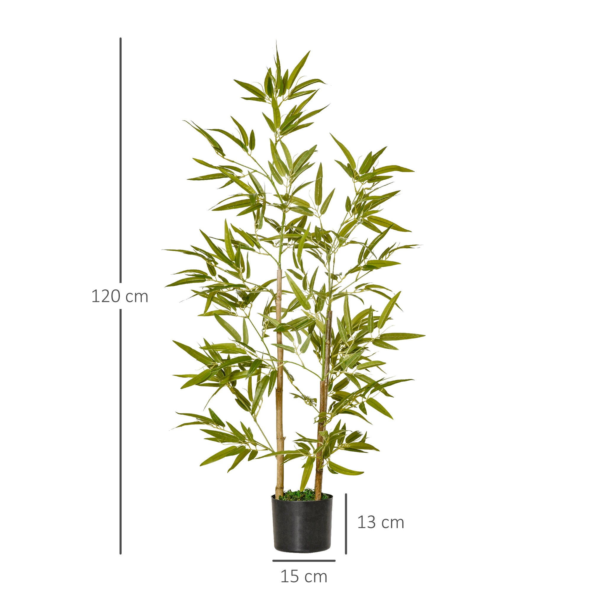 Artificial Indoor Plant 120cm in Pot with 336 Leaves, Realistic Fake Bamboo Plant for Indoor and Outdoor