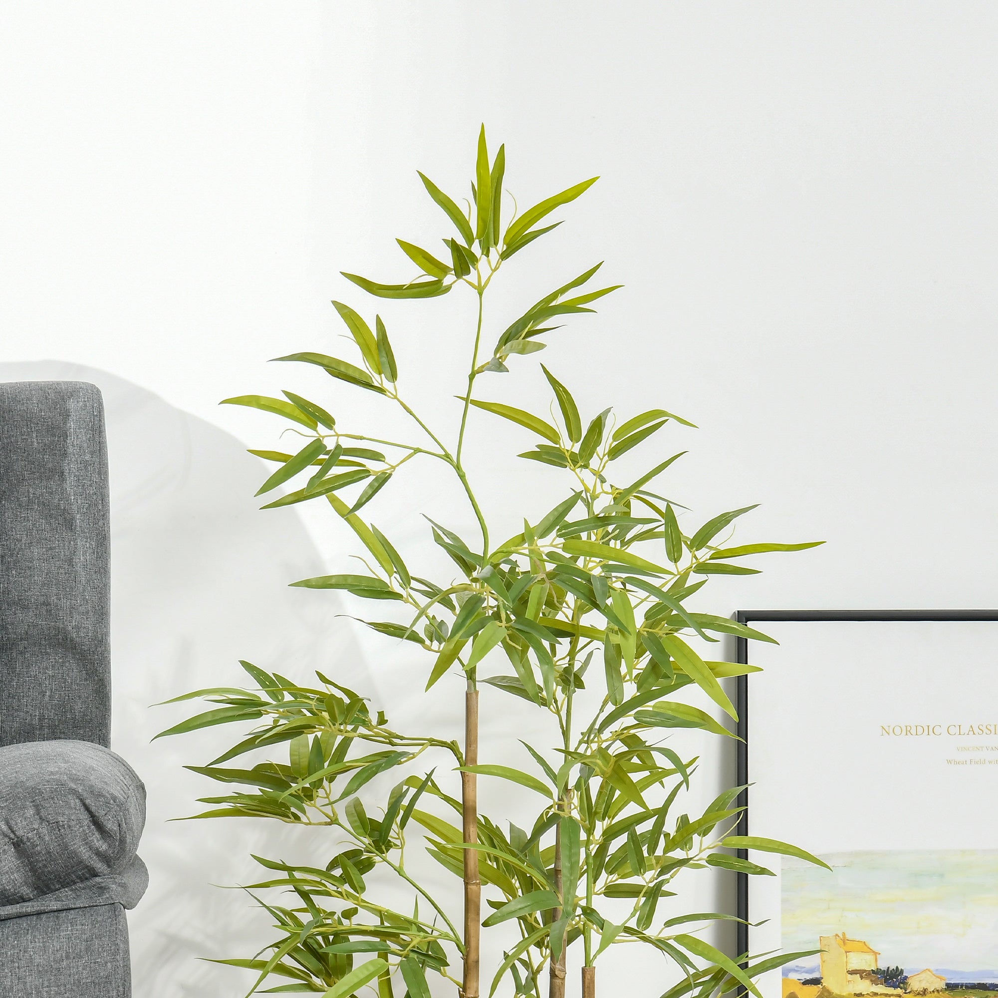 Artificial Indoor Plant 120cm in Pot with 336 Leaves, Realistic Fake Bamboo Plant for Indoor and Outdoor