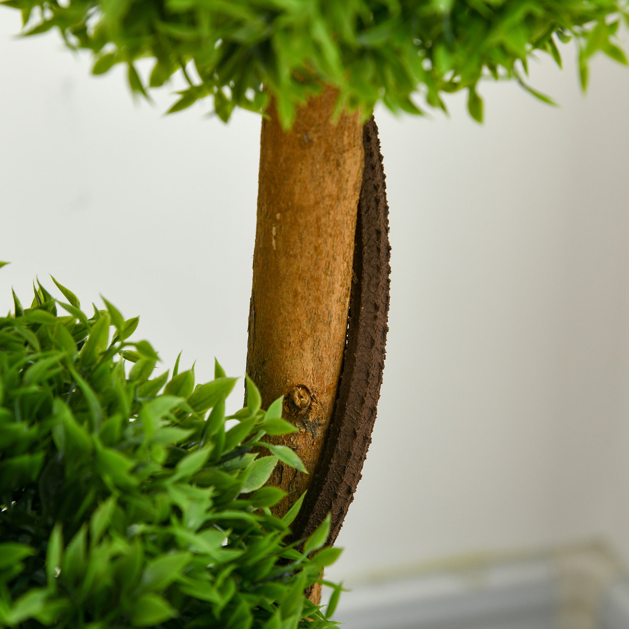 Artificial Tree, Artificial Plant, Boxwood with 3 Bamboo Leaf Balls, Pot Included, Indoor and Outdoor, Height 110 cm, No Assembly Required, Green