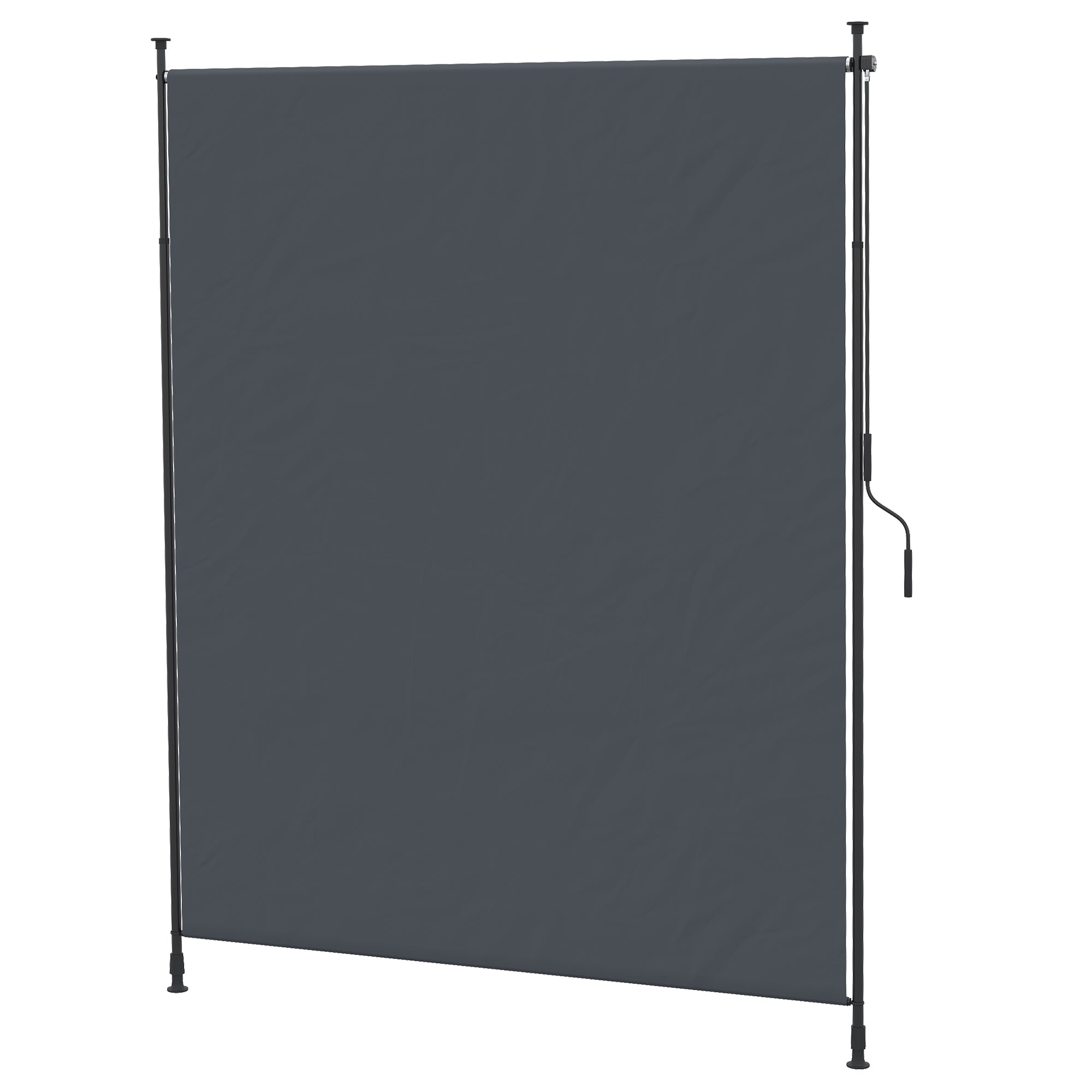 Vertical Awning, Vertical Awning with Hand Crank, Waterproof Privacy Screen, Retractable Sun Protection UV Resistant, Adjustable Side Awning, 200 x 215-305 cm for Balcony, Terrace, Gray