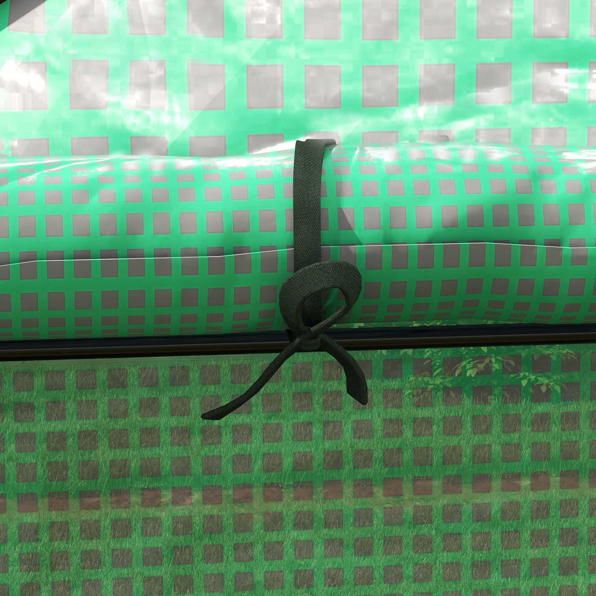 Greenhouse Film 1.4 x 1.9 m, Waterproof Garden Film with UV Protection Window, Tear-Resistant Polyethylene Film, Cover for Greenhouse, Tunnel Film for Outdoor Area, Plants, Green