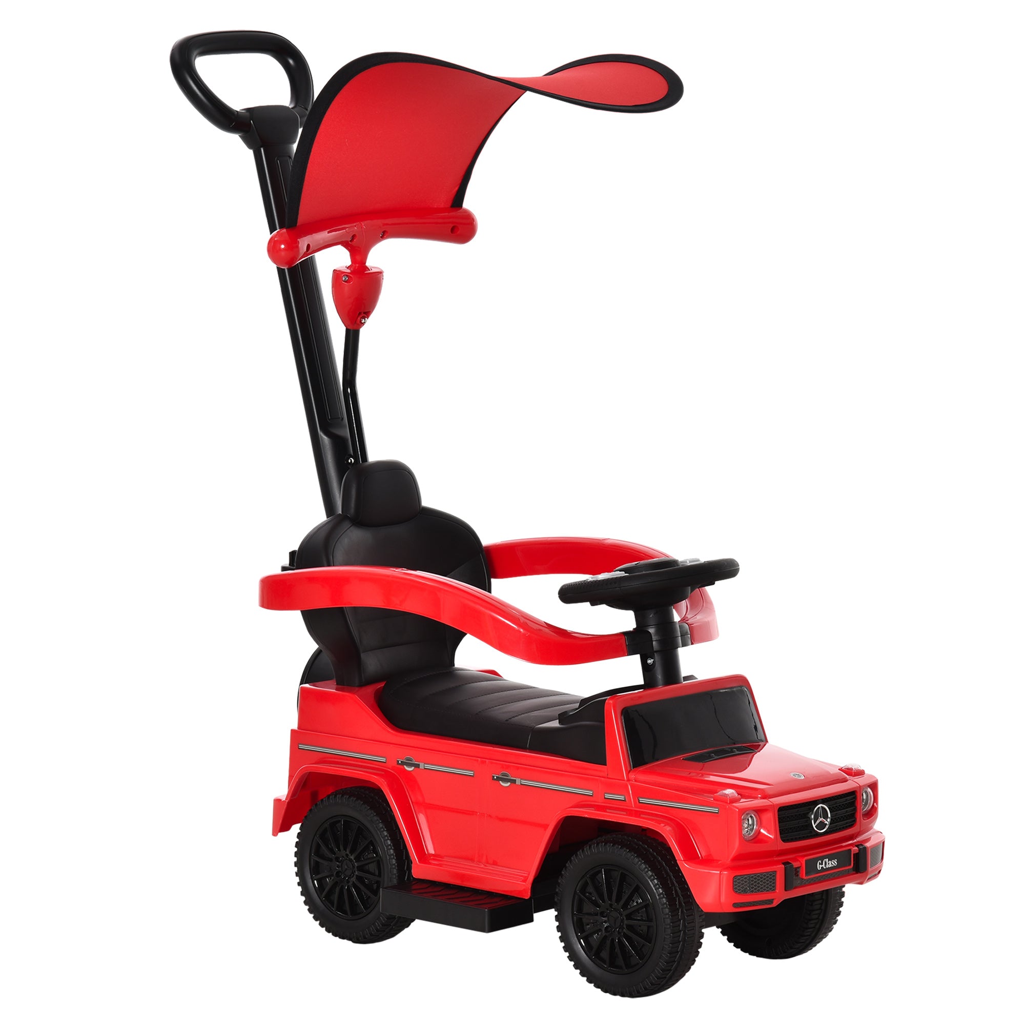 Kids Ride On Toy Car with Mercedes G350 License Ride On Car for 1-3 Years Old with Horn Removable Canopy and Safety Bar Load 25 kg 85.5x40.5x95 cm Red