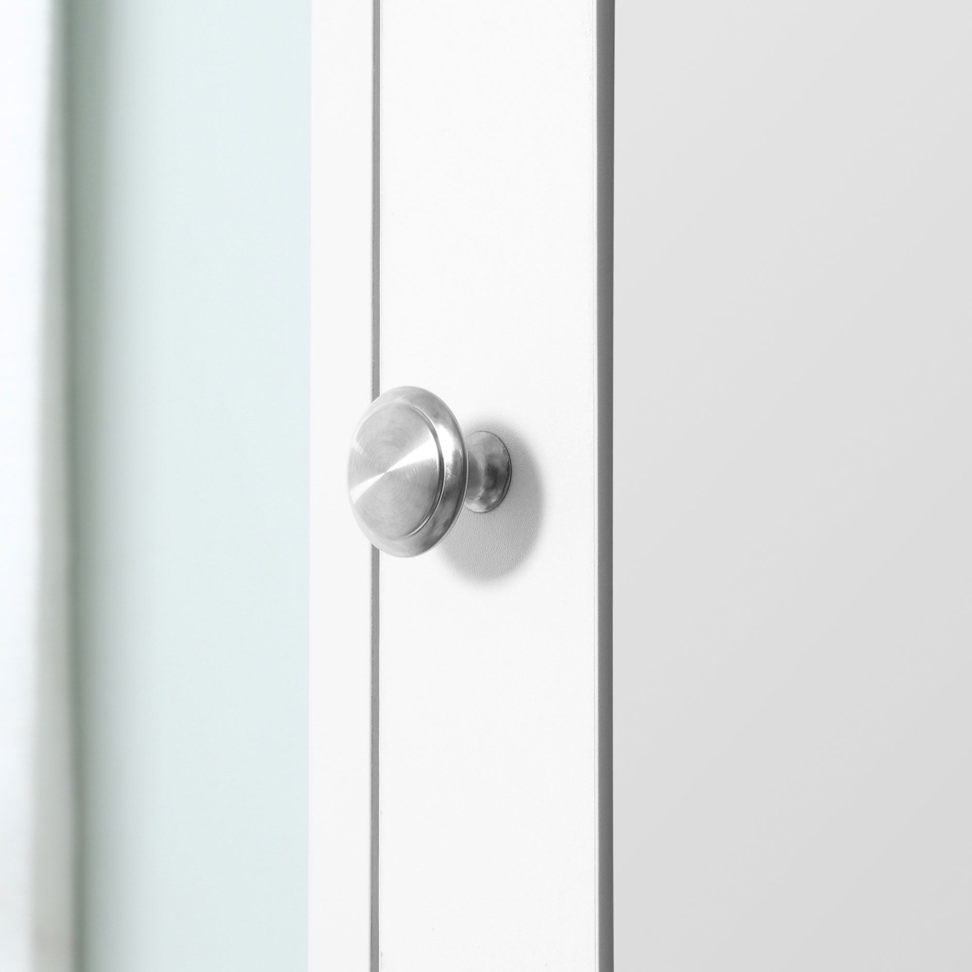 Tall Bathroom Cabinet with Mirror Bathroom Column Cabinet Wood with 2 Open Shelves 2 Doors and Adjustable Shelves 30x28x180 cm White