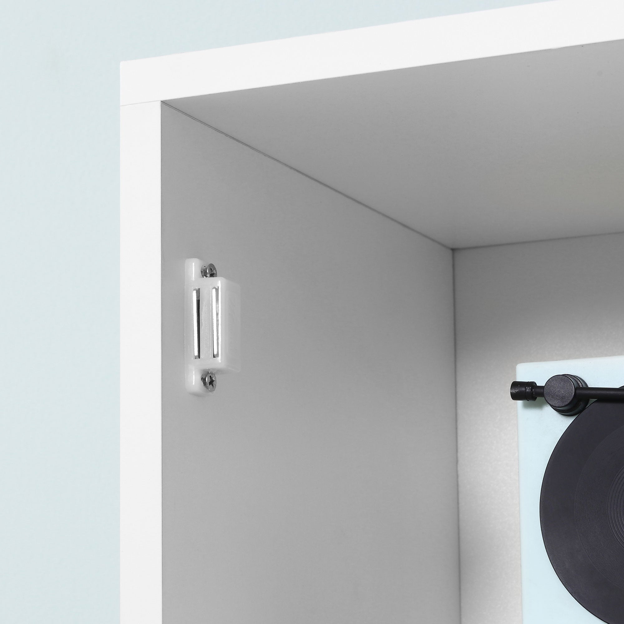 Tall Bathroom Cabinet with Mirror Bathroom Column Cabinet Wood with 2 Open Shelves 2 Doors and Adjustable Shelves 30x28x180 cm White