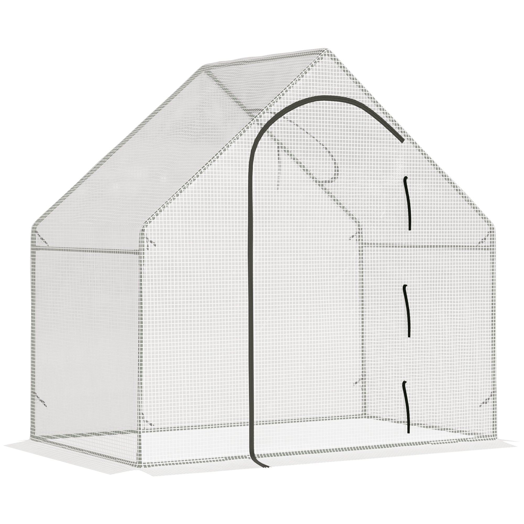Greenhouse, 180 x 100 x 168 cm Film Greenhouse with Roll-up Door, Cold Frame, Tomato House with Top Window, PE Mesh Film, Winterproof Plant House for Garden, Balcony, White
