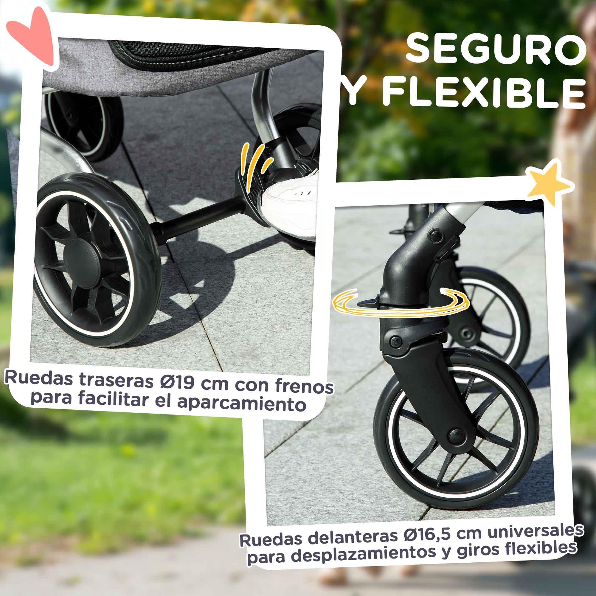 Dog Stroller Foldable Pet Stroller for Small Dogs with Universal Wheels Aluminum Frame Safety Strap Washable Pad and Mesh Windows 80x48.5x106 cm Gray