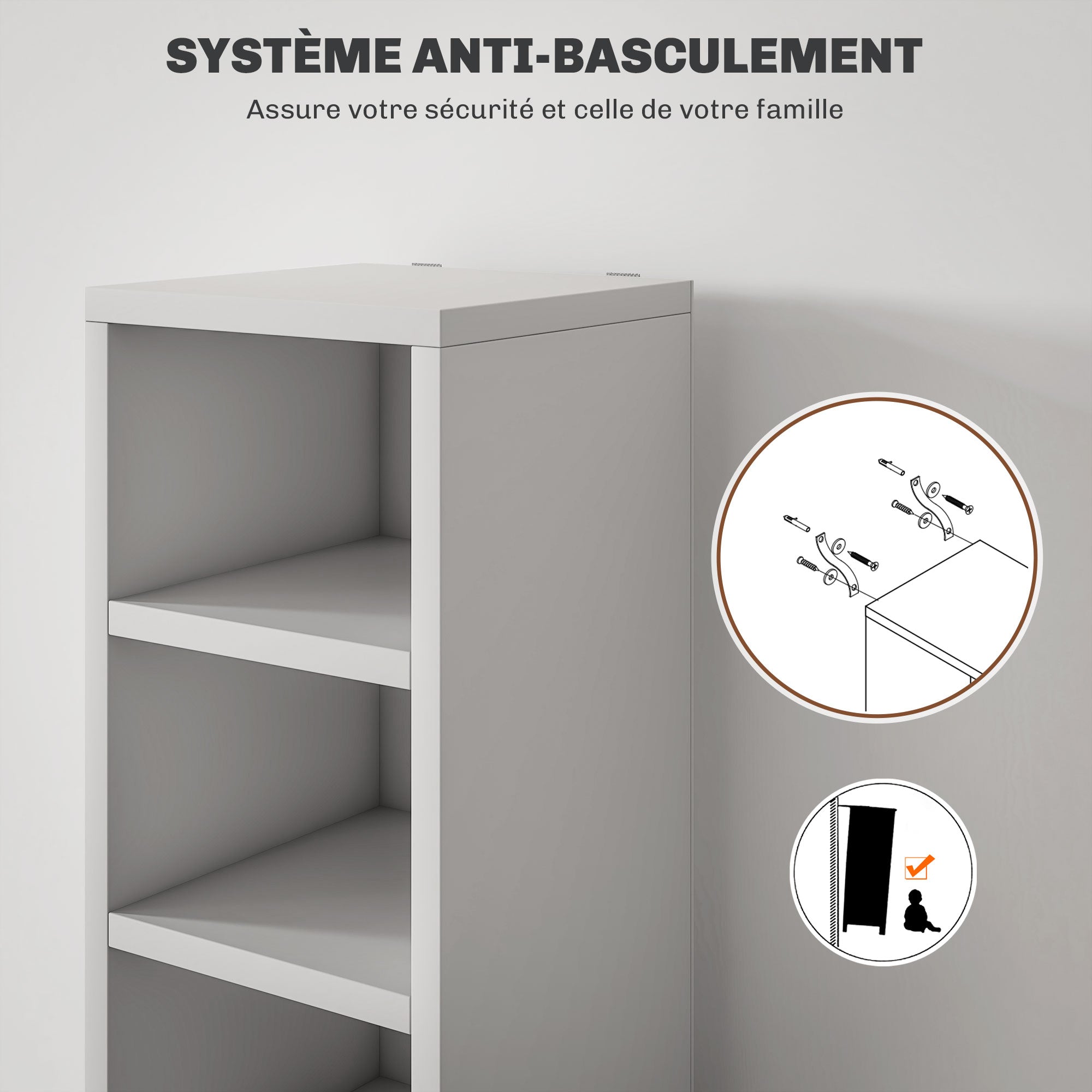 CD and DVD Storage, column shelf unit, storage unit with 12 compartments, max capacity 204 CD, 21 x 20 x 175 cm, white