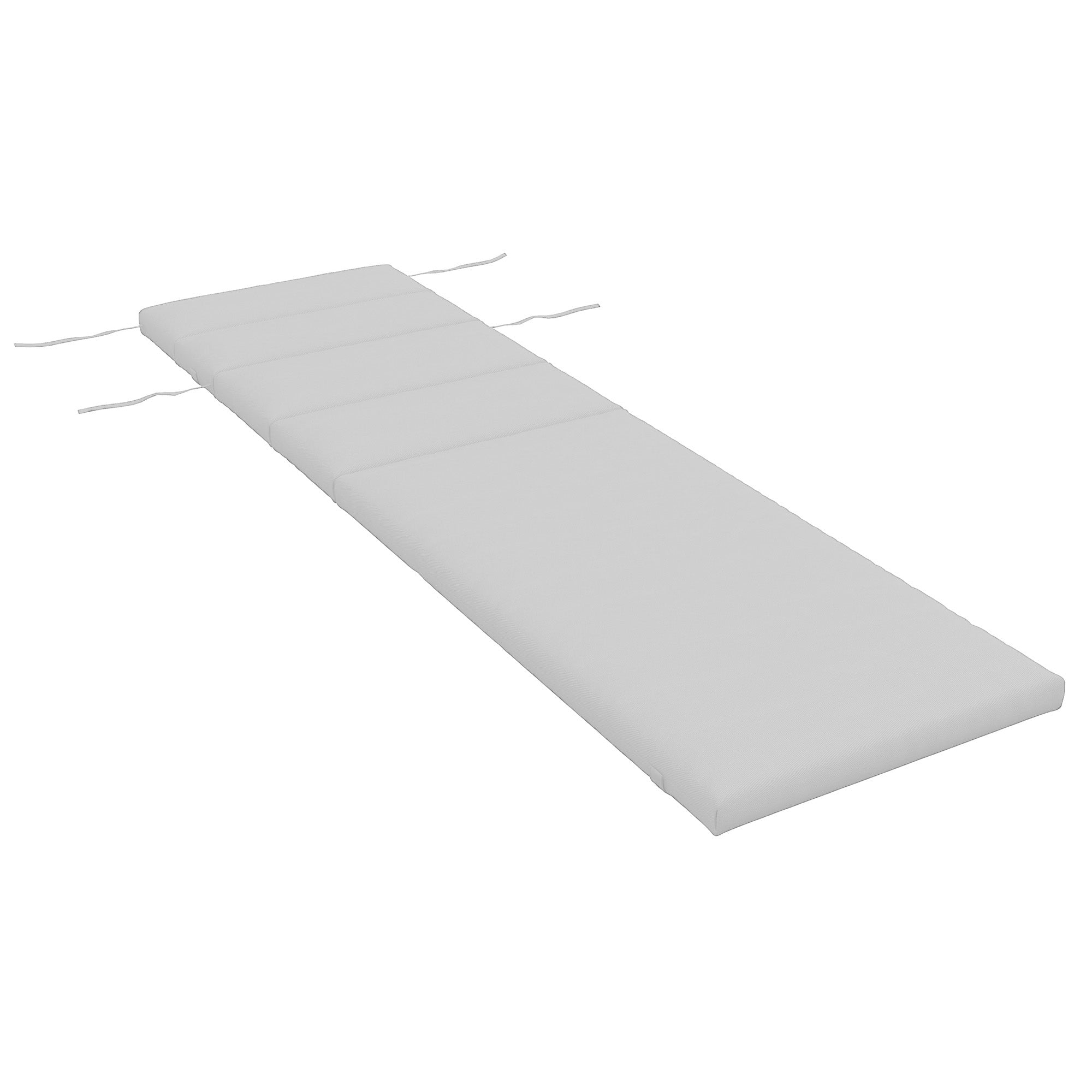 Sun Lounger Cushion 196x63x6 cm Cotton Lounger Mattress with Waterproof Fabric Seat and Back Cushion for Garden Terrace Balcony Light Gray