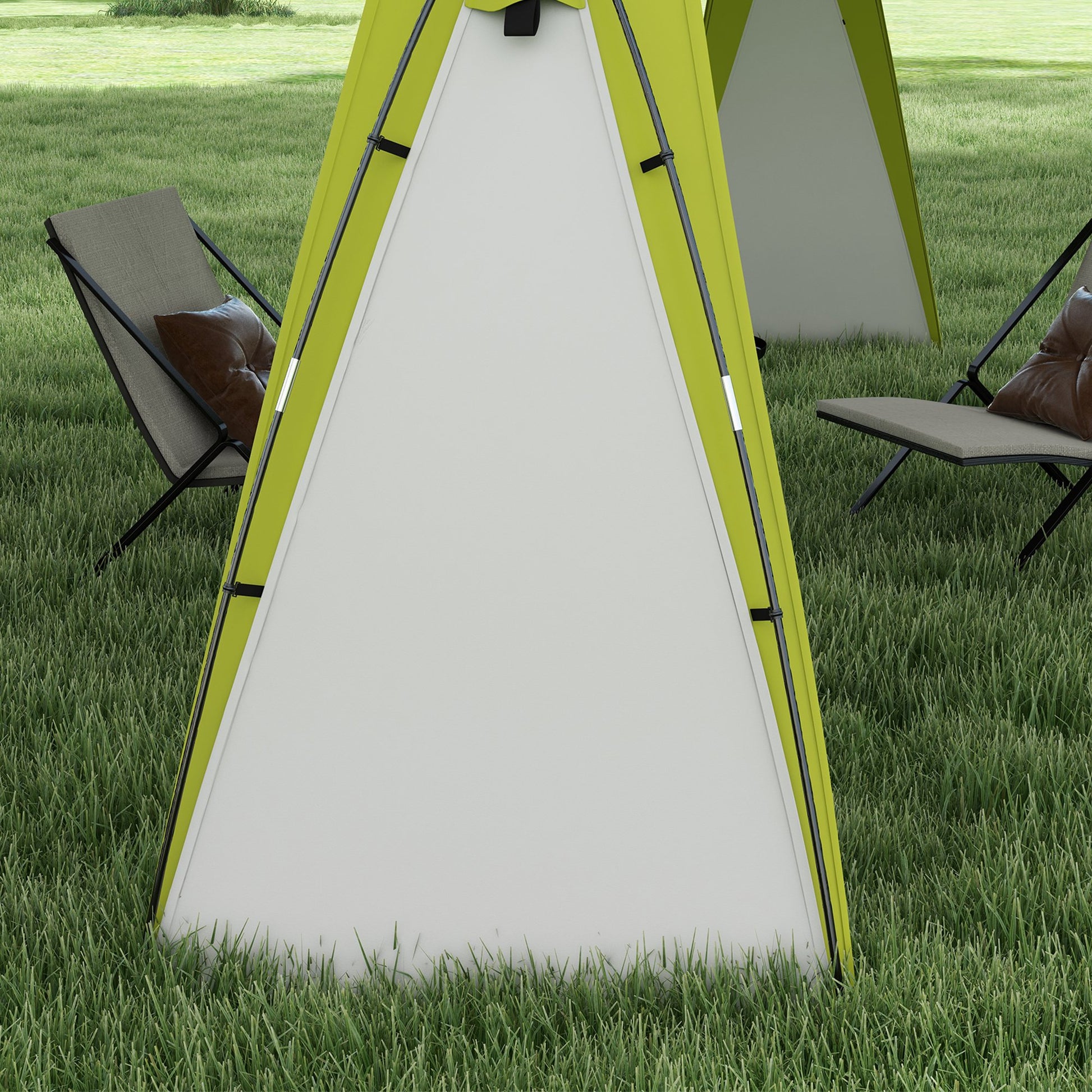 Event Shelter 3.5 x 3.5m Pavilion with Hook Door, Rain Protection with Sturdy Steel Poles, Garden Pavilion with UV Protection, Party Tent Sunshade for Camping, Garden Festivals Green