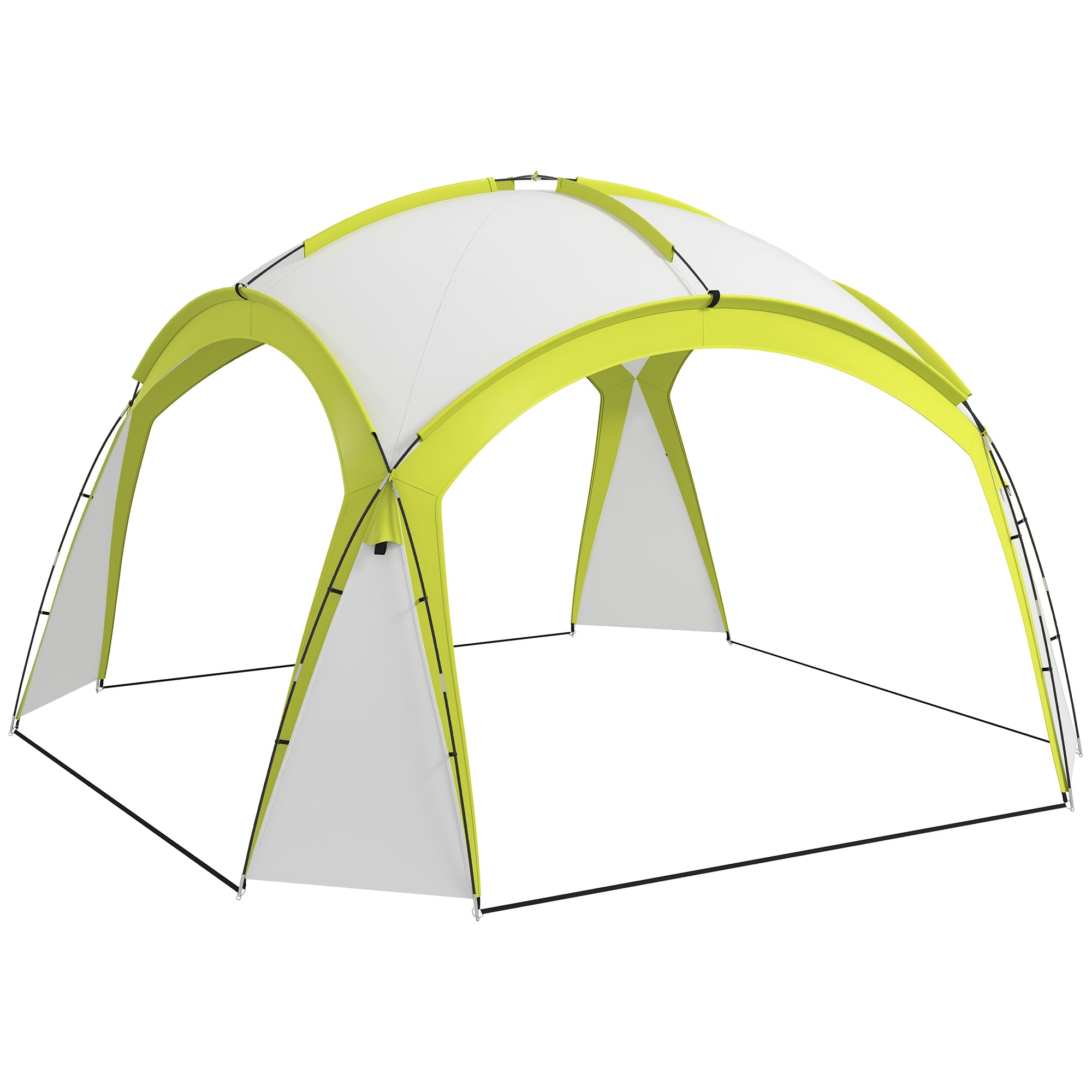 Event Shelter 3.5 x 3.5m Pavilion with Hook Door, Rain Protection with Sturdy Steel Poles, Garden Pavilion with UV Protection, Party Tent Sunshade for Camping, Garden Festivals Green
