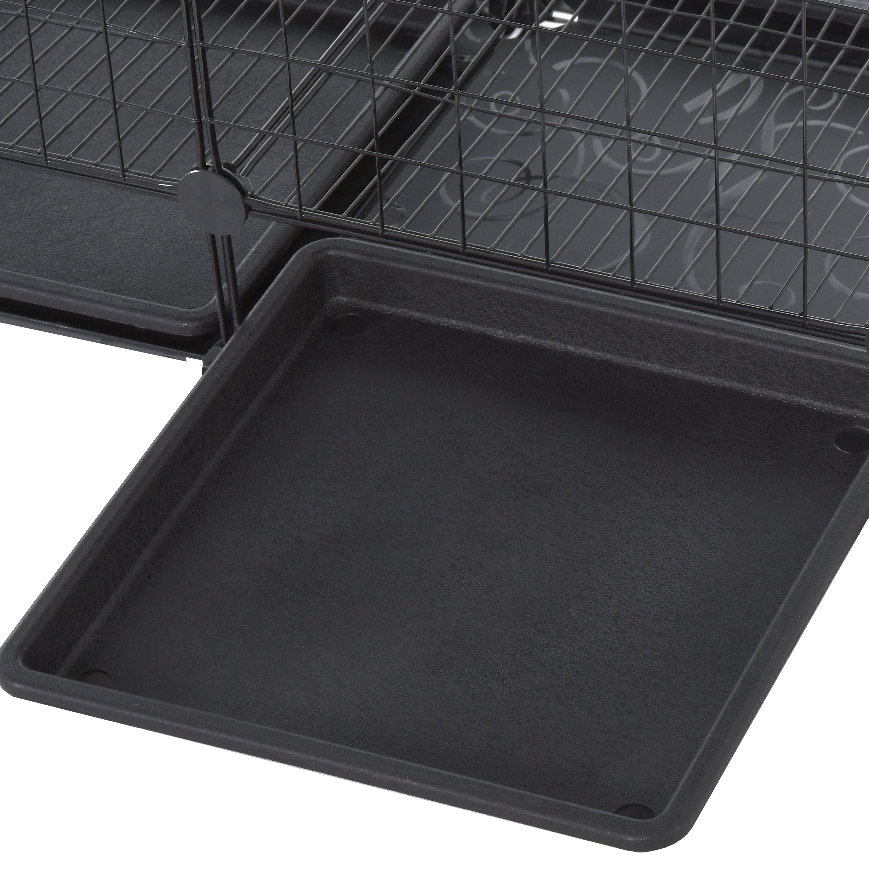 Modular rodent enclosure cage dim. L 111 x W 75 x H 119 cm 3 levels 4 doors black wire mesh
