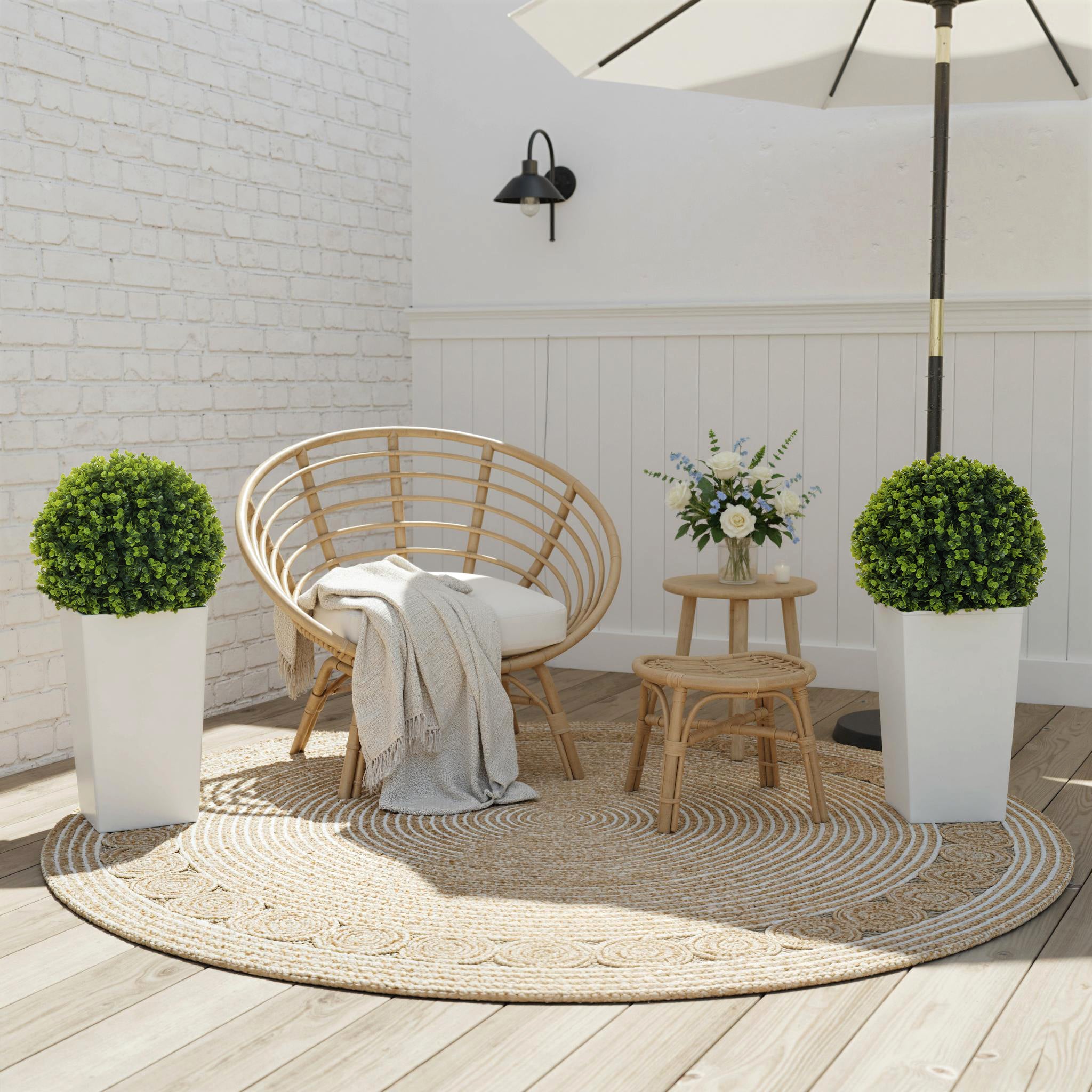 2-Pack Artificial Eucalyptus Topiary Balls, 25.6" Tall, 330 Leaves, Realistic UV-Protected Plastic Plants in Pots for Living Room, Bedroom, Office, Garden