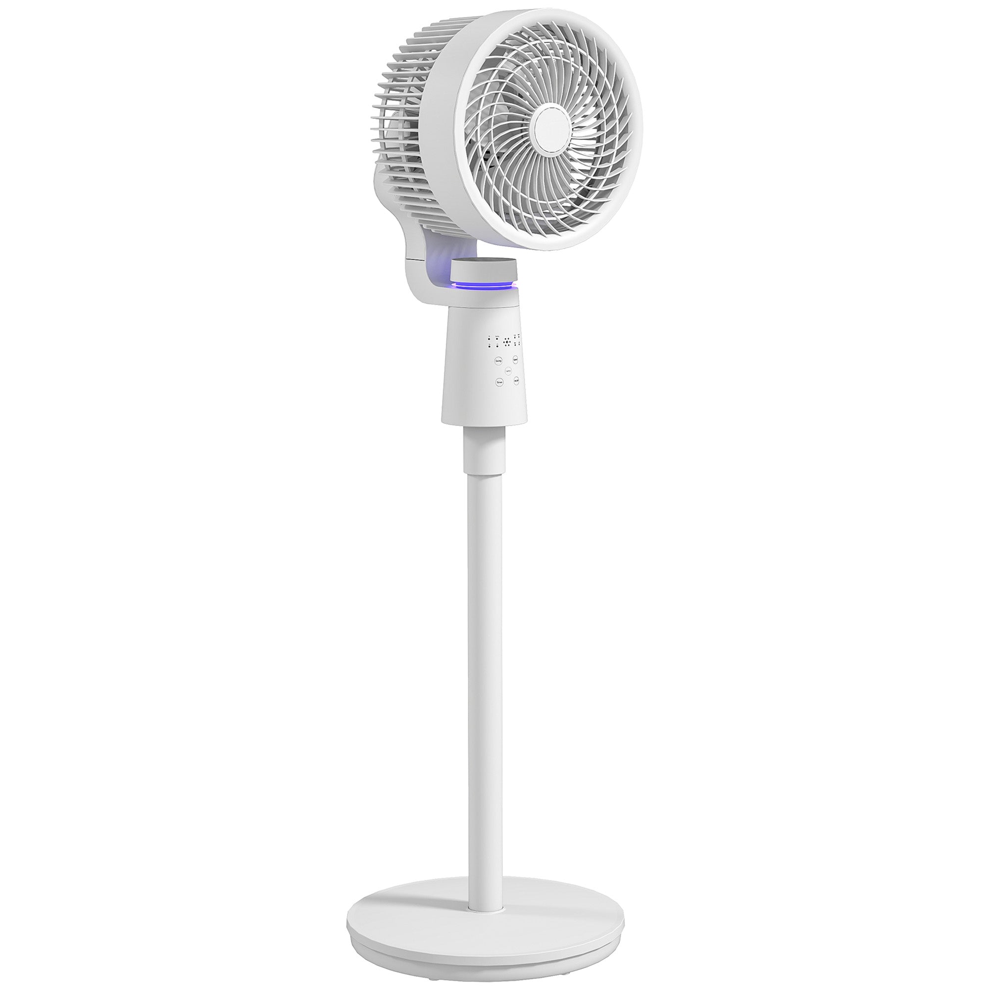 40 W Floor Fan Portable and Lightweight Air Circulator Fan, Adjustable 70°+90° Oscillation, Remote Control, 7H Timer, 3 Speeds, for Bedroom, Home or Office, White