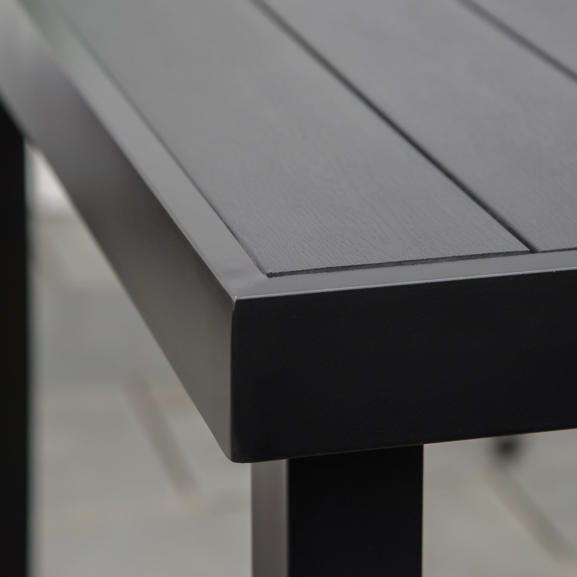 Garden Table for 6 People Dining Table Aluminum Table Garden Furniture Lounge Furniture Easy-Clean Plastic Black 140 x 90 x 74 cm