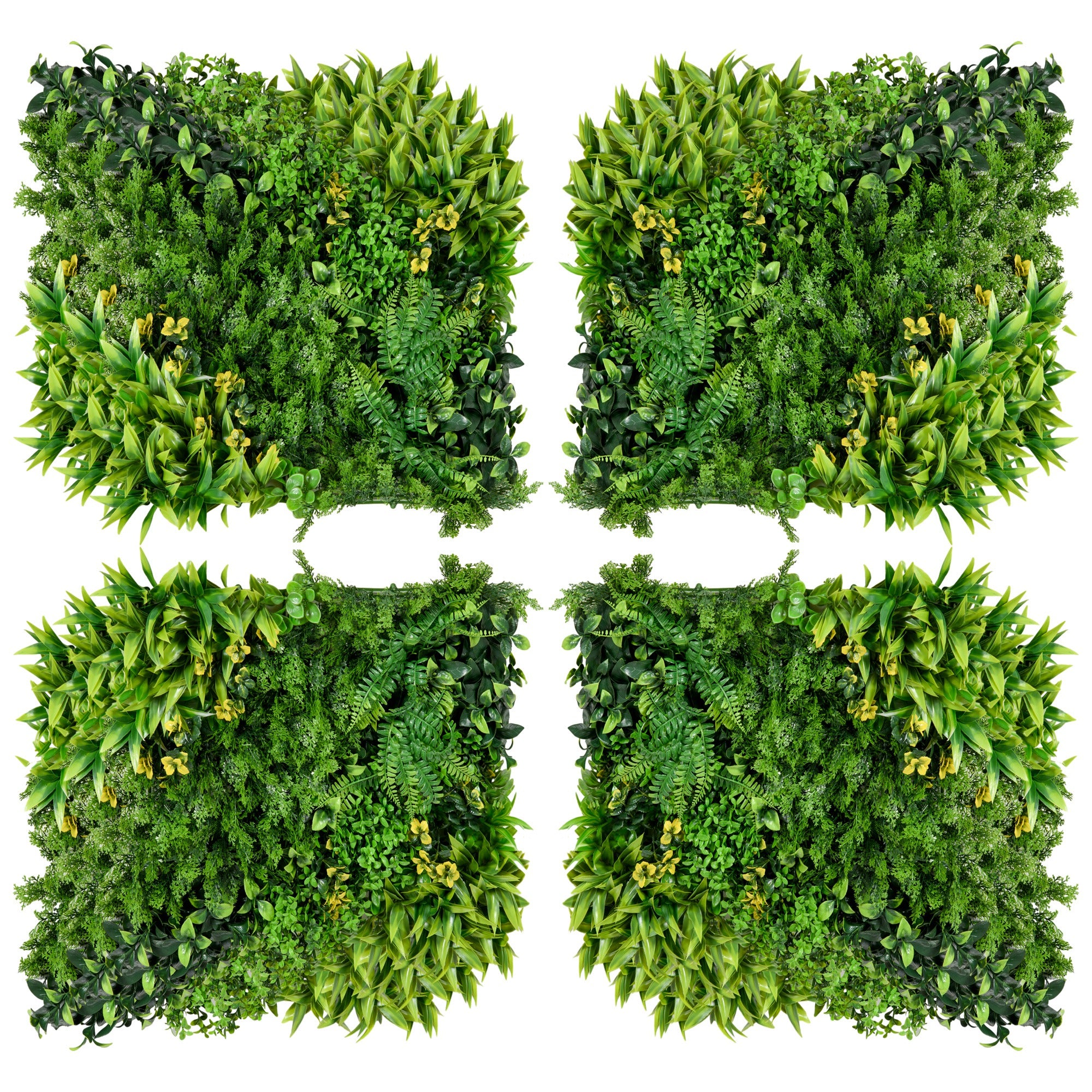 12 Piece Artificial Plant Wall Hedge 50x50 cm UV Protection Privacy Screen Multi-Leaf Design Hedge Plant for Garden Outdoor Decor