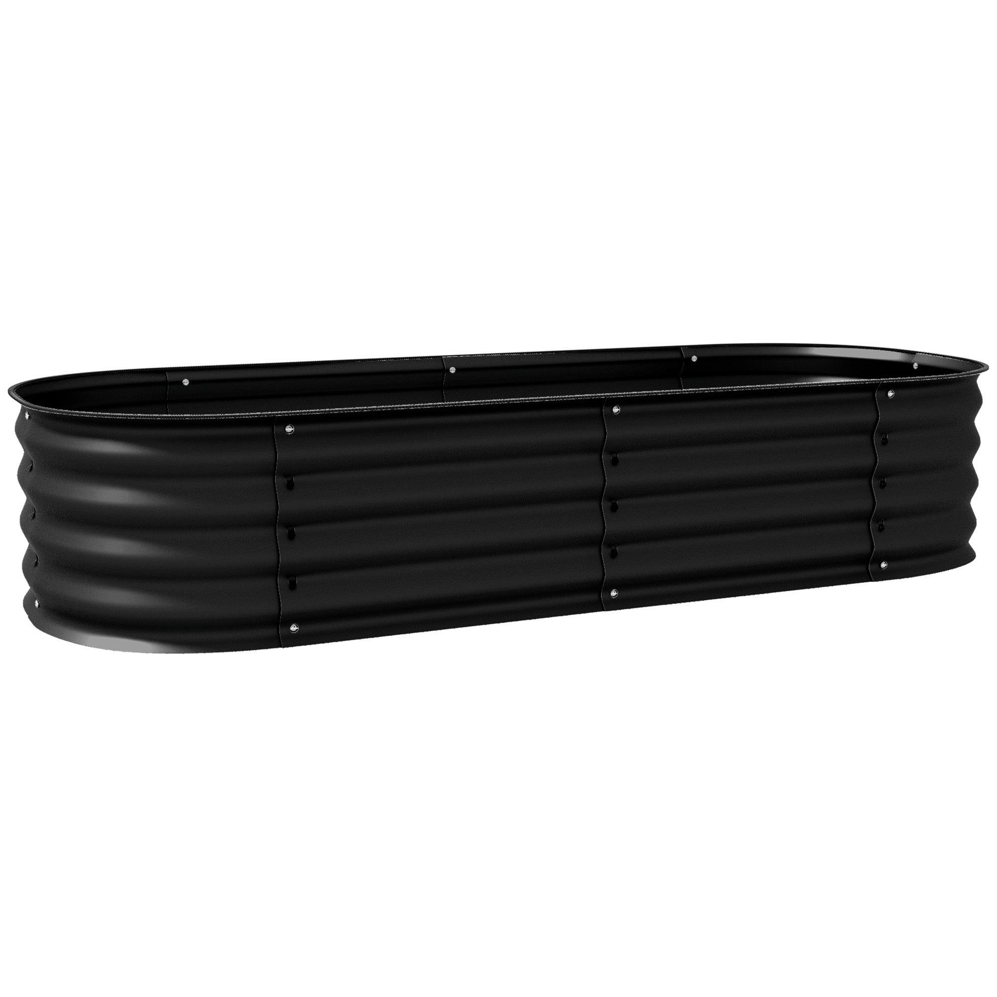 Modular Raised Garden Bed Vegetable Planter Steel Planter Box for Vegetables, Plants, Flowers, 150 x 62 x 30cm, Black