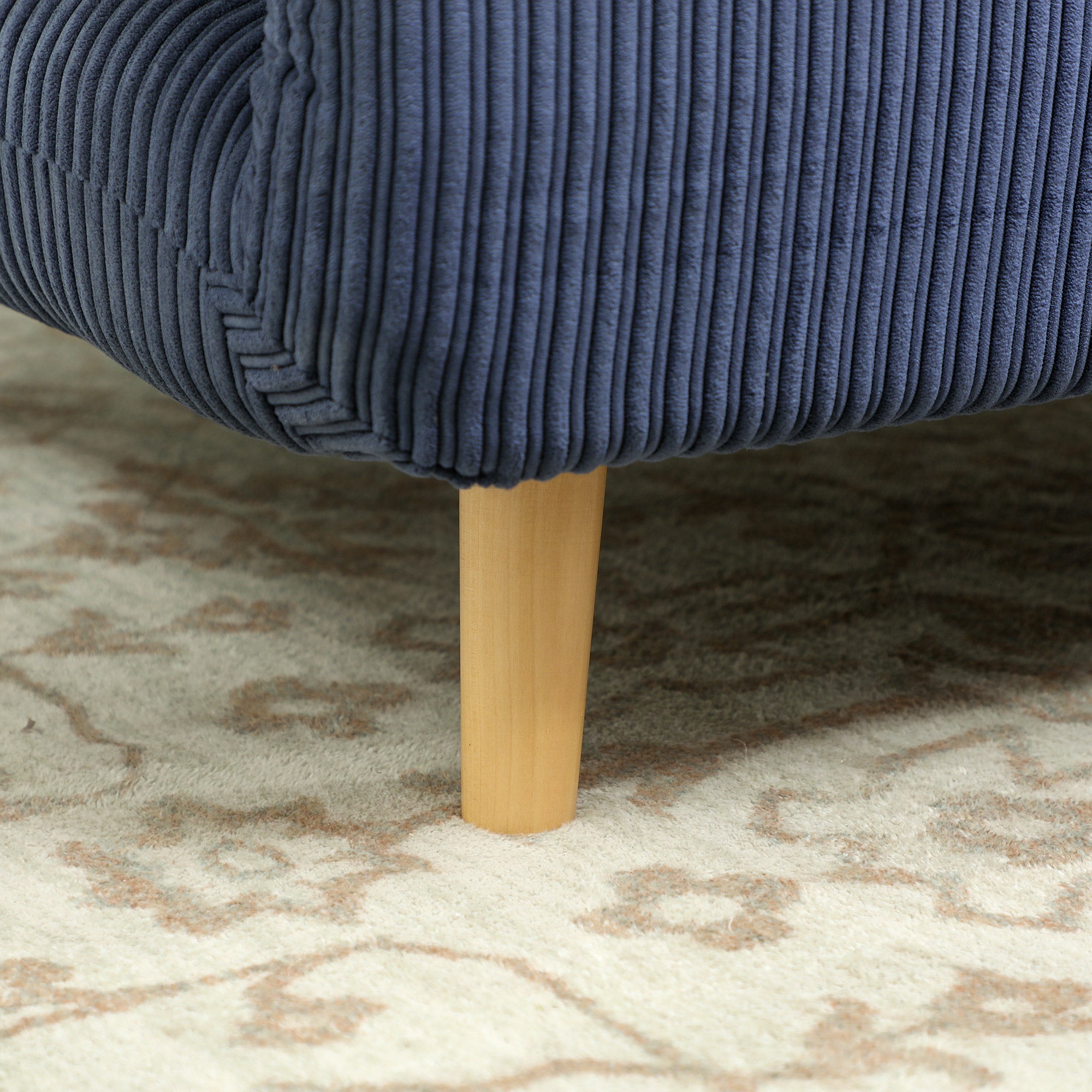 2-in-1 Sleeper Sofa Sleeper Chair Adjustable Folding Mattress Guest Bed in Corduroy Look, for Bedroom, Living Room Blue 82 x 89 x 83 cm