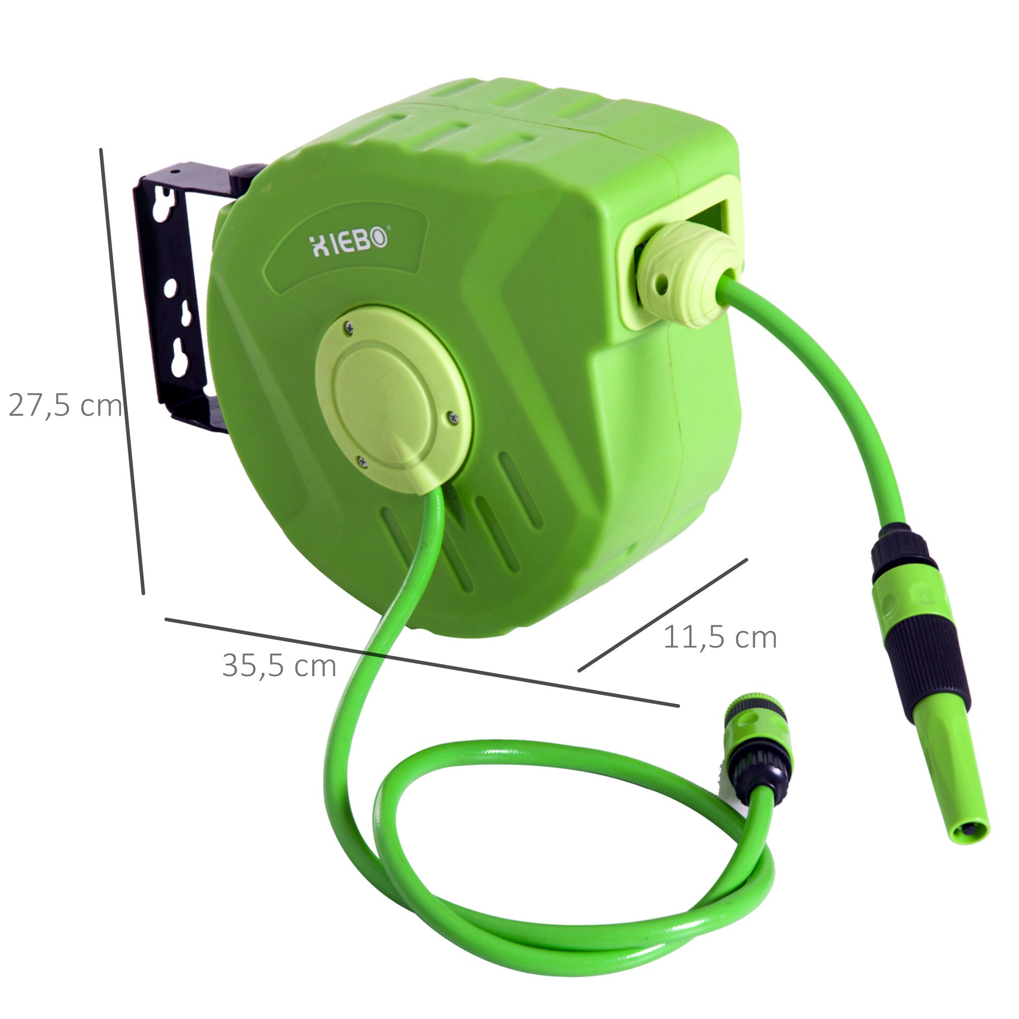 Hose Reel 10+1m Hose Reel Automatic Swivel Air Pressure Garden 180° Swivel Air Hose Green