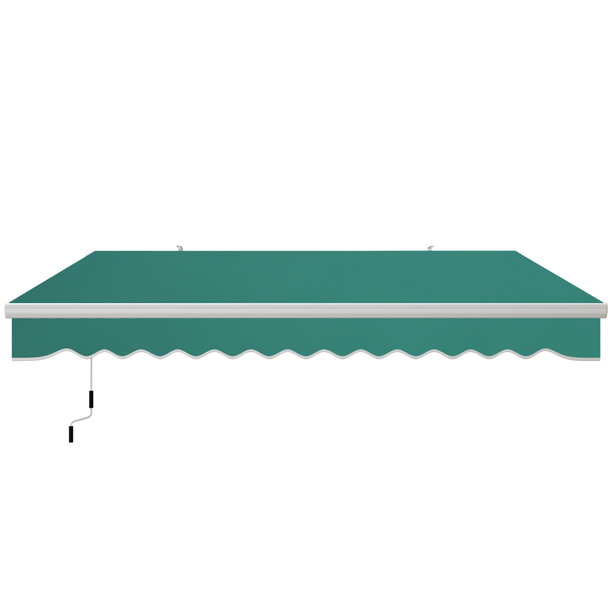 Manual Retractable Awning 395x245 cm Balcony Awning with Waterproof and Anti-UV Metal Crank Outdoor Roll-up Awning for Garden Terrace Windows Green