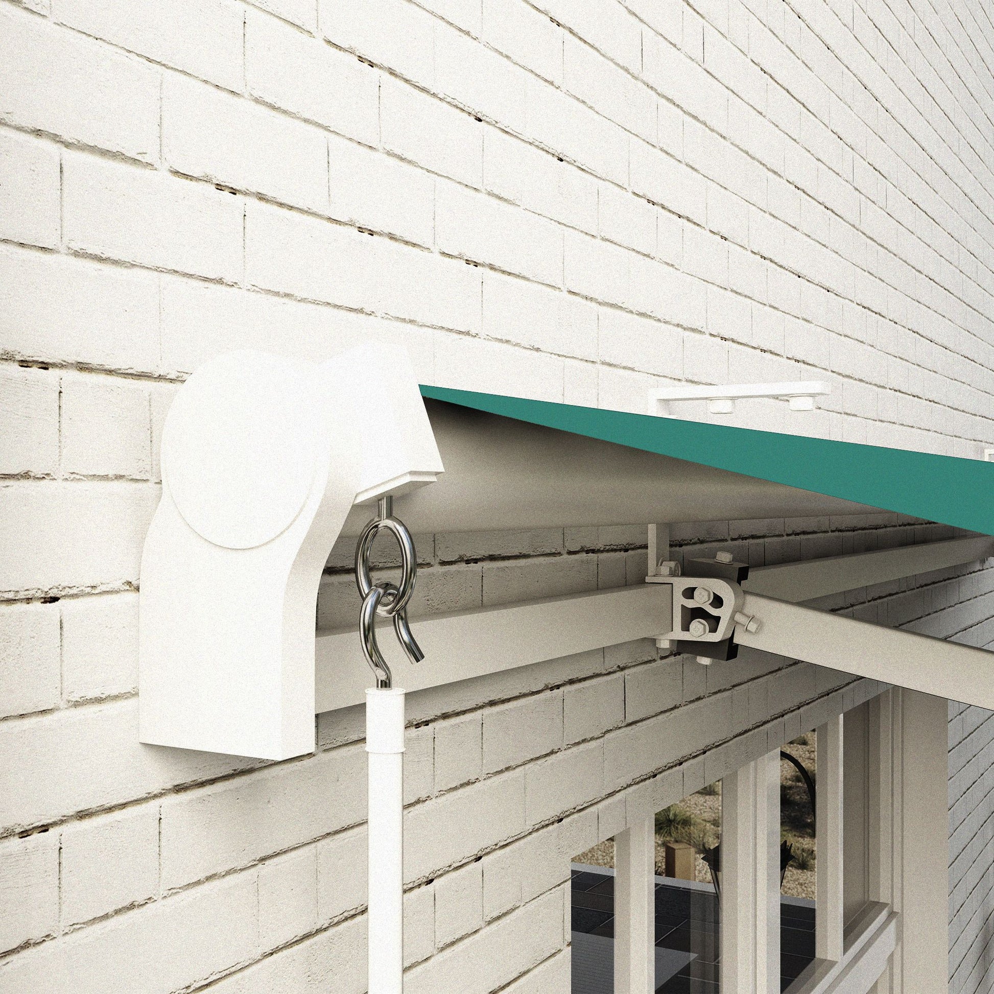 Manual Retractable Awning 395x245 cm Balcony Awning with Waterproof and Anti-UV Metal Crank Outdoor Roll-up Awning for Garden Terrace Windows Green