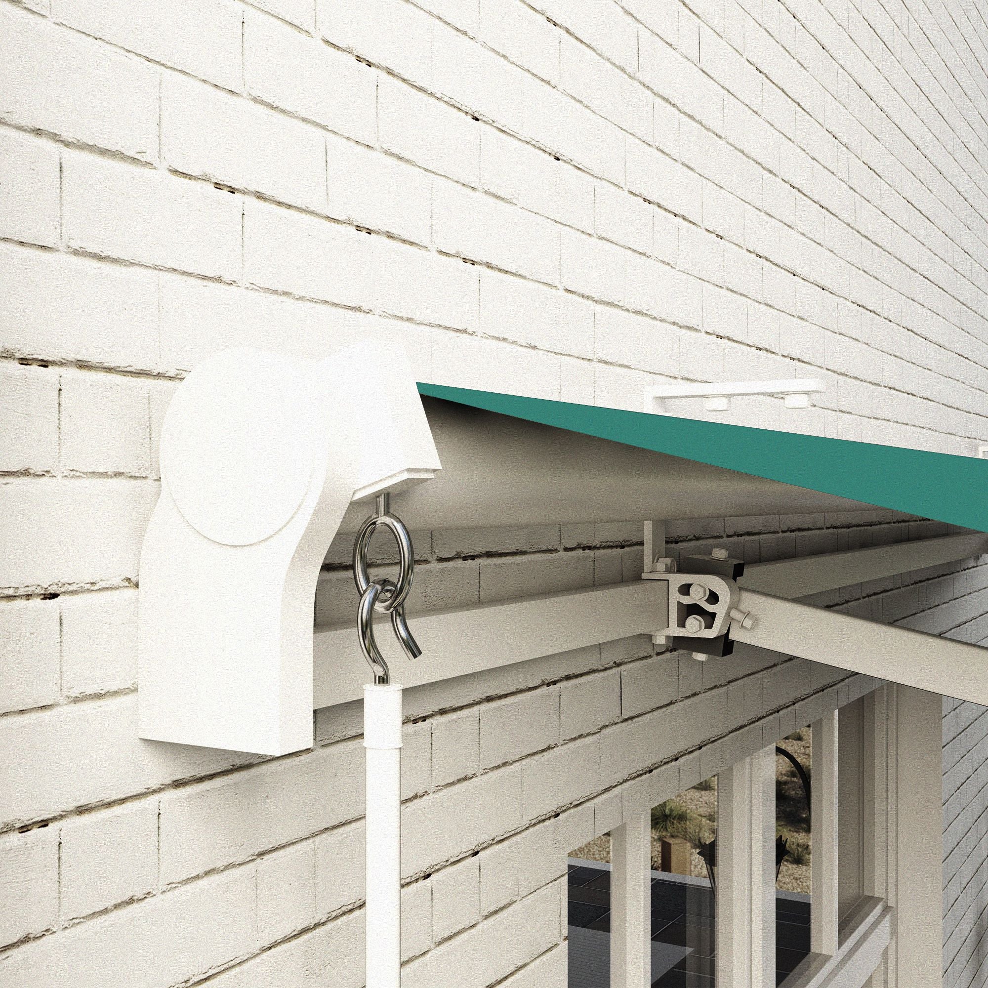 Manual Retractable Awning 395x245 cm Balcony Awning with Waterproof and Anti-UV Metal Crank Outdoor Roll-up Awning for Garden Terrace Windows Green