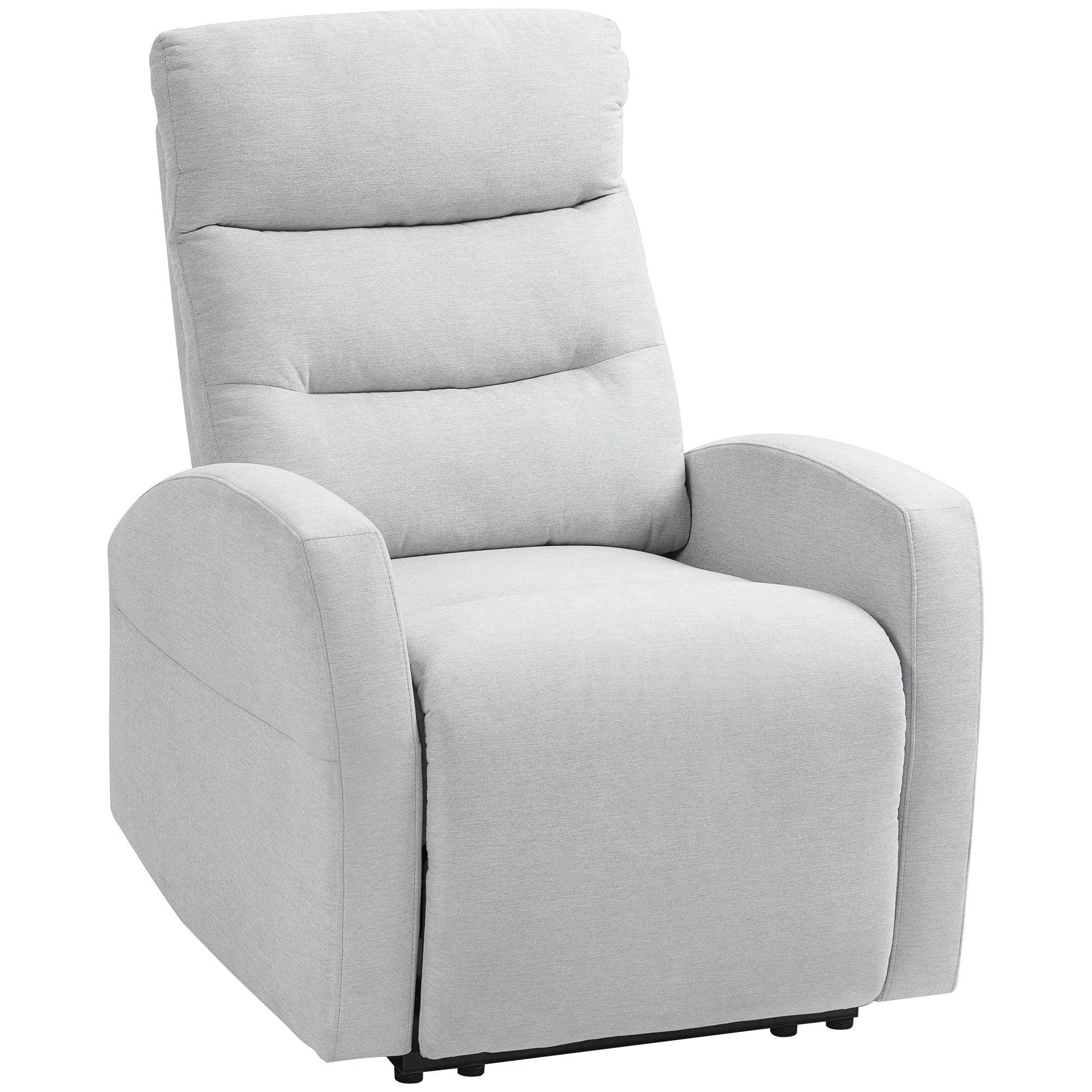 Recliner Chair, TV Chair with Reclining Function, Padded TV Chair with Footrest, Linen-Look Lounge Chair for Living Room, Bedroom up to 150 kg, Light Grey