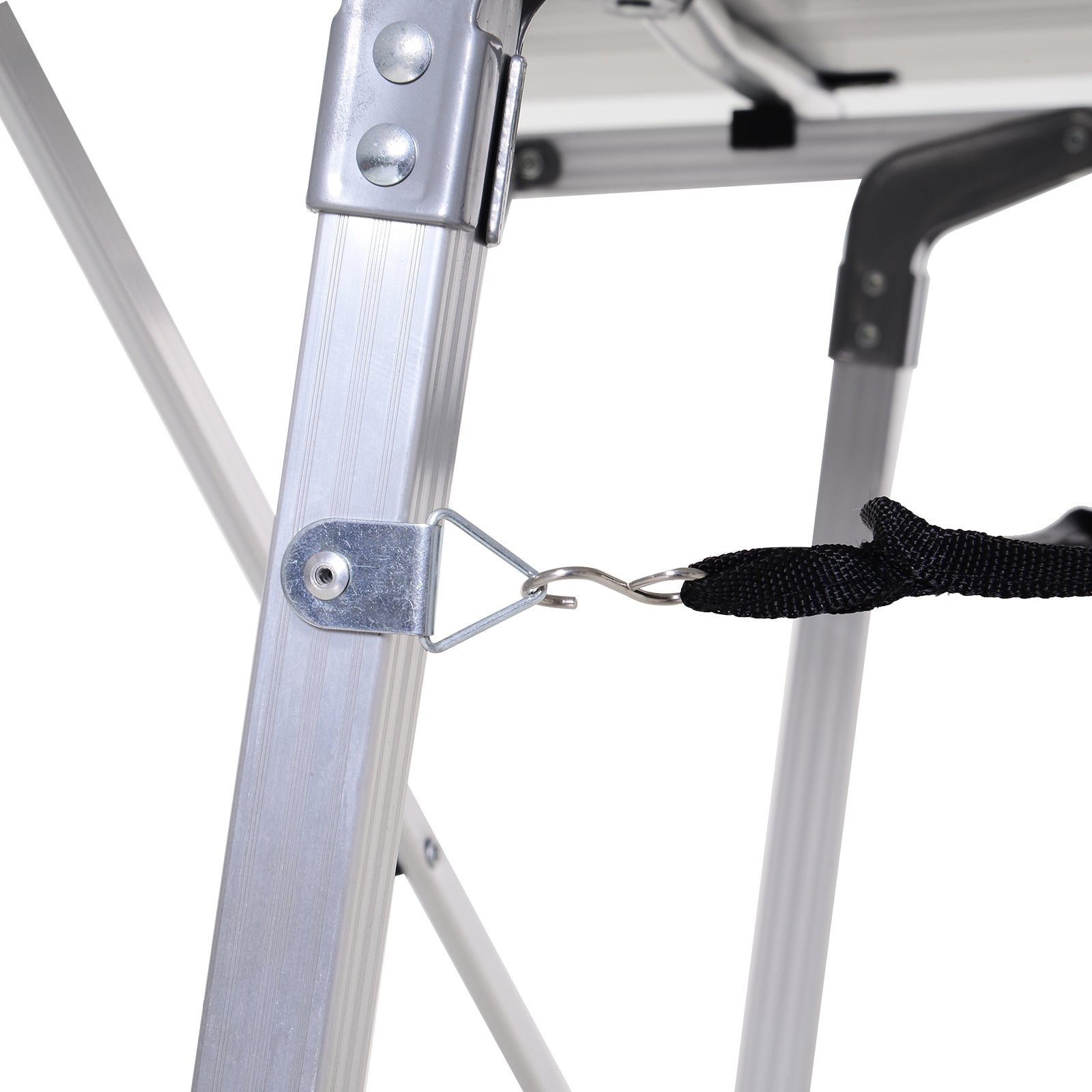 Picnic Folding Table, Foldable Camping Table with Adjustable Height, Includes Carrying Bag, Aluminum, Silver, 120 x 69 x 59-78 cm