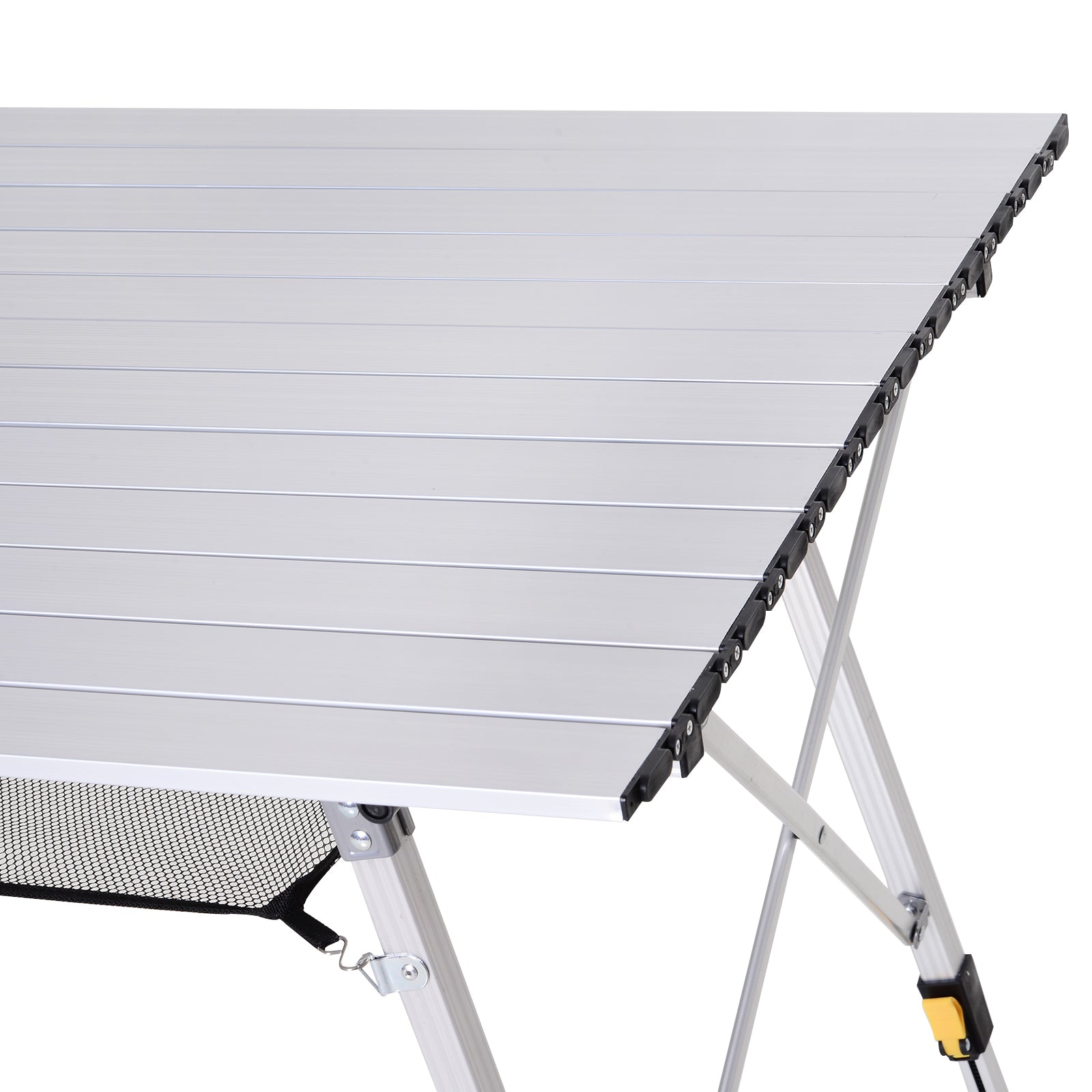 Picnic Folding Table, Foldable Camping Table with Adjustable Height, Includes Carrying Bag, Aluminum, Silver, 120 x 69 x 59-78 cm