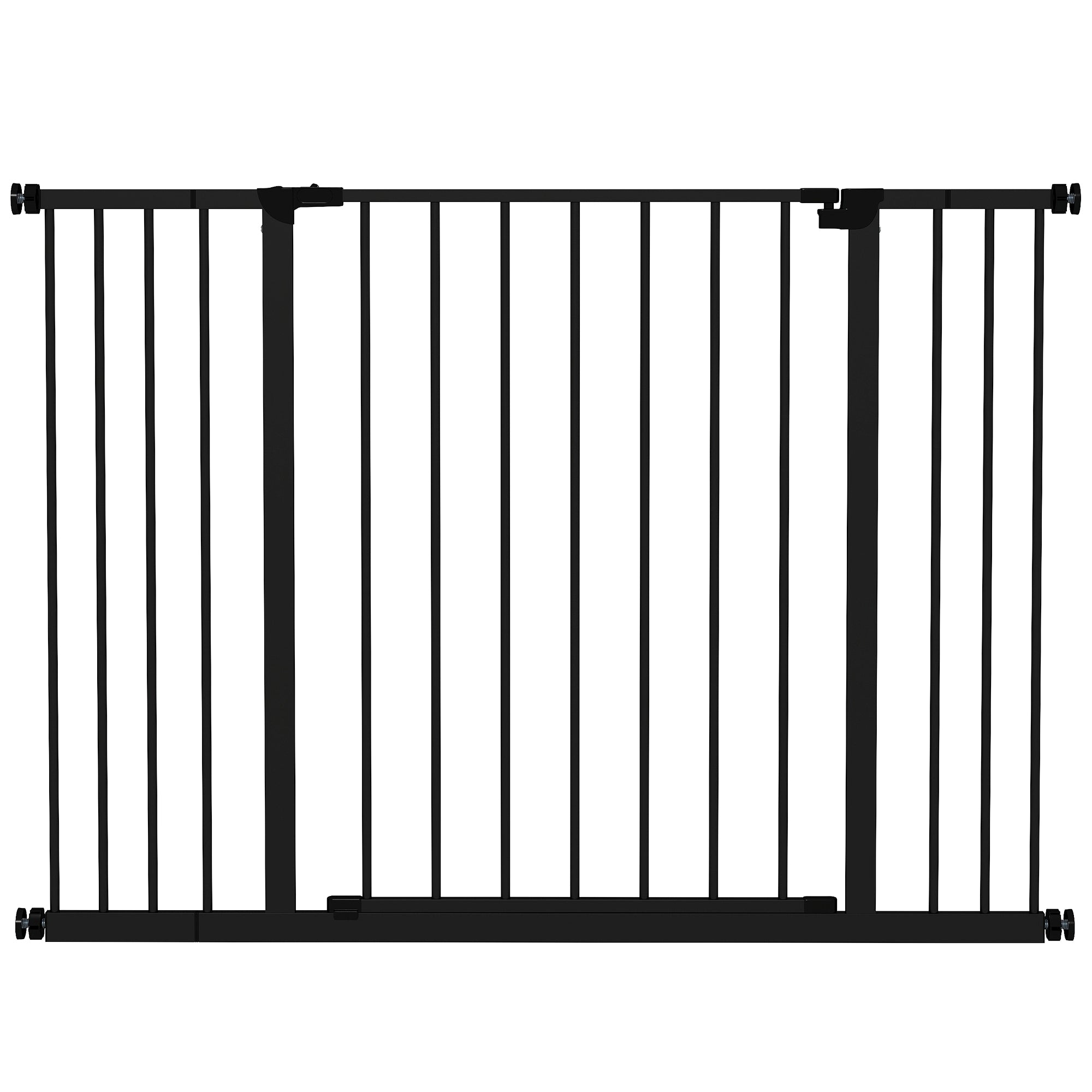 Door Safety Gate Stair Guard with 10/15 cm Extension Door Gate Without Drilling Stair Gate for Widths 76-107 cm One-Hand Opening Steel Black