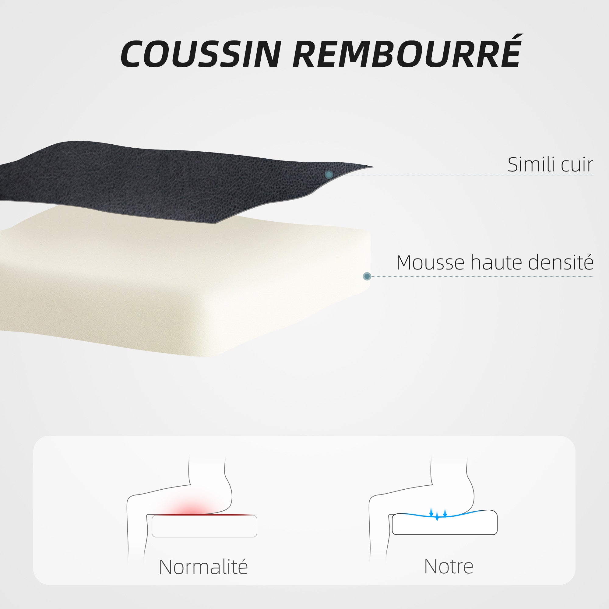 Office Chair Ergonomic Desk Chair with Adjustable Height, Rocking Function, Swivel Casters, 60 x 68 x 95.5-105 cm, Black