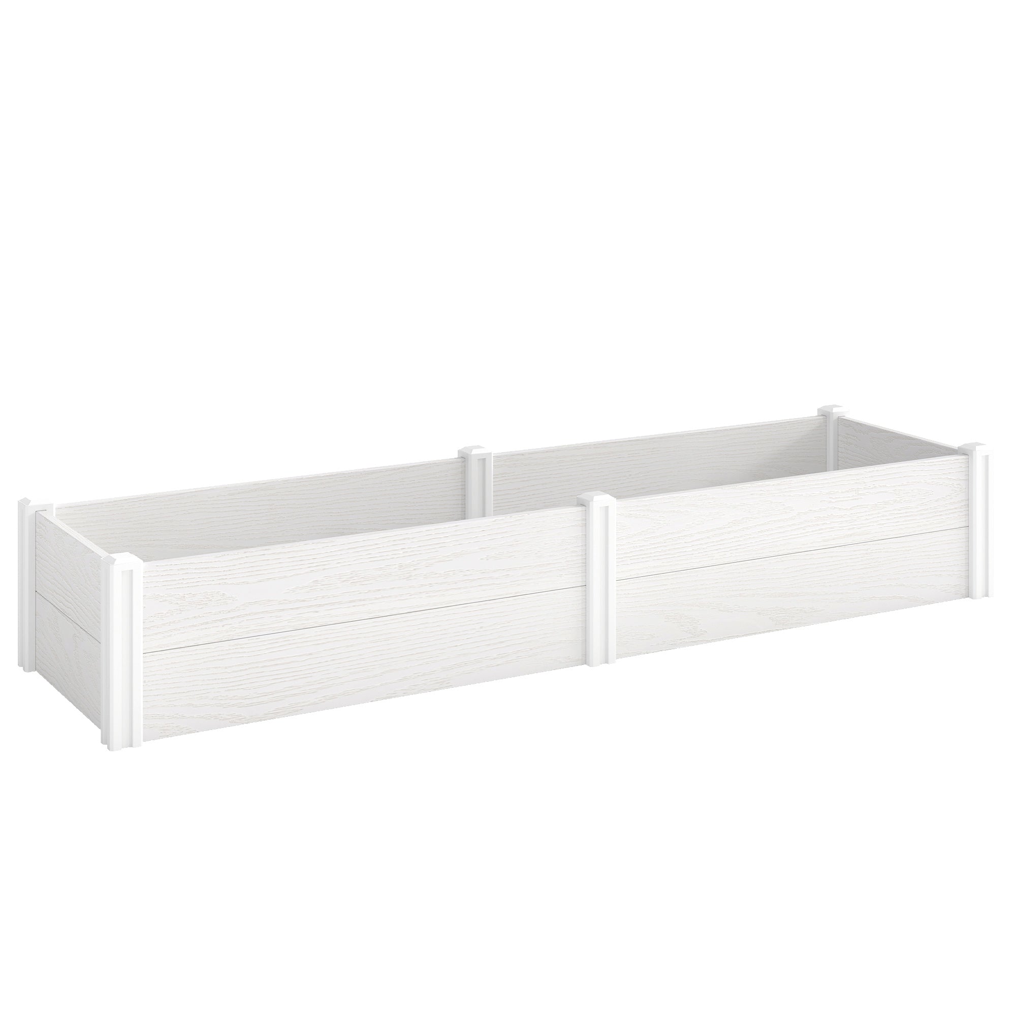 Plastic Raised Garden Bed, Snap-Together Planter with DIY Assembly – 197 x 54 x 33 cm for Garden, Balcony, Flowers, Plants, Vegetables