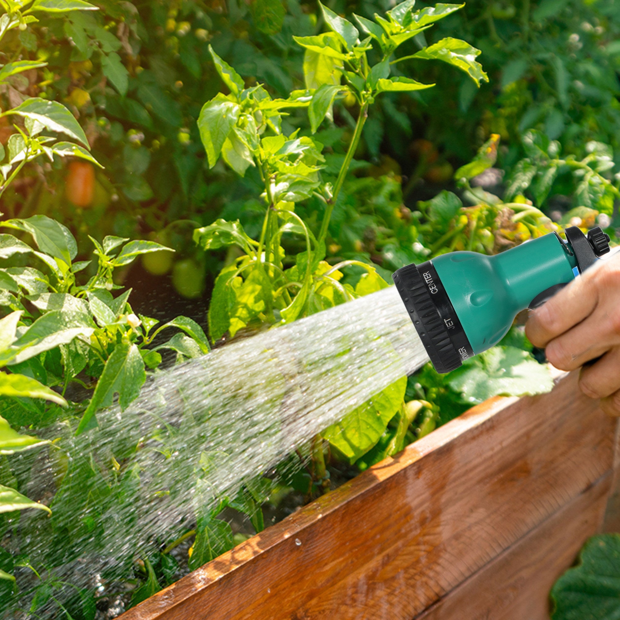 Garden Hose Reel 20+2 m with 7 Function Nozzle Wall-Mounted 180° Swivel Garden Hose Reel with Automatic Retractable Lock Light Gray