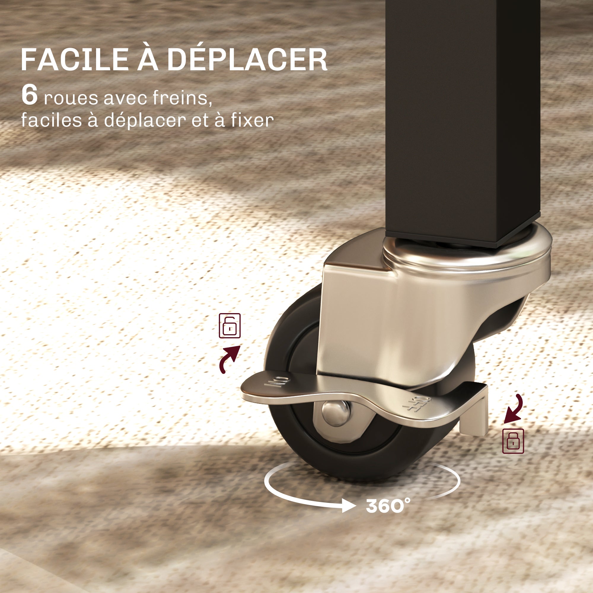 Folding Kitchen Table, Foldable Dining Table, with 2 Drop Leaves, 6 Wheels with Brakes, for 4-6 People, Load 100 kg, Steel Legs, 120 x 80 x 73 cm, Rustic Brown