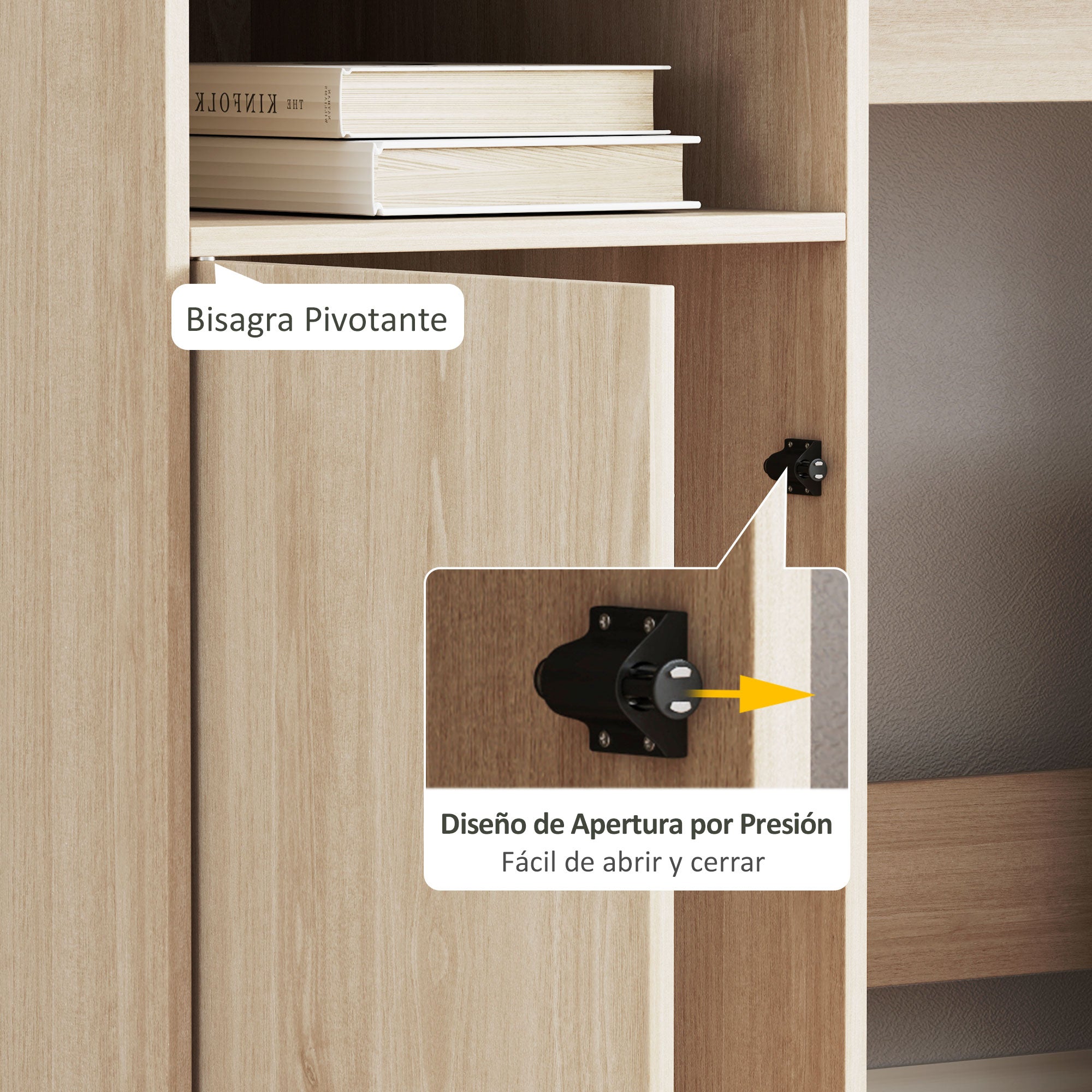 Modern Desk with Shelving Desk with Open Compartments and Monitor Stand Study Desk Home Office 108x50x94 cm Natural