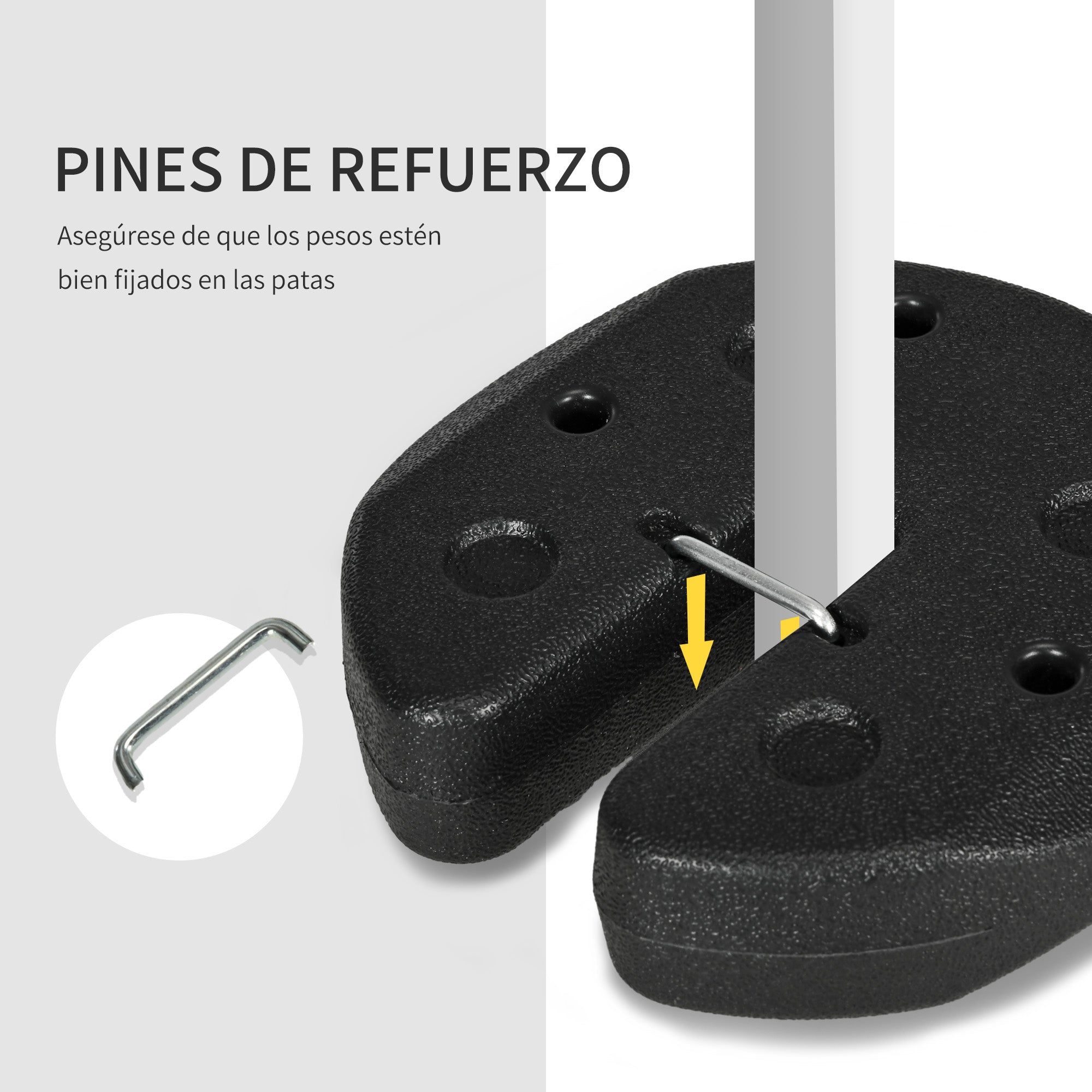 Pack of 4 Canopy Weights for Folding Canopies Weighted with Cement Bases for Canopy Gazebo Ø22x5.5 cm Black