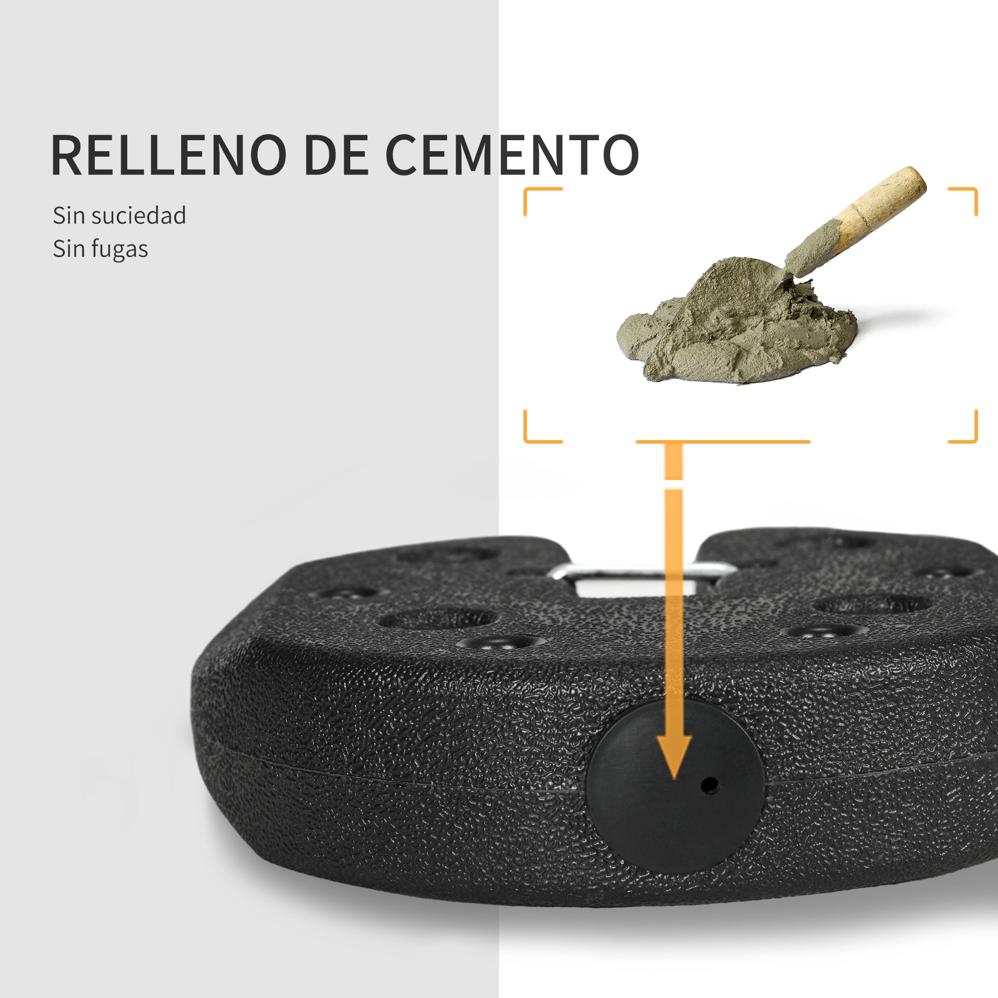 Pack of 4 Canopy Weights for Folding Canopies Weighted with Cement Bases for Canopy Gazebo Ø22x5.5 cm Black