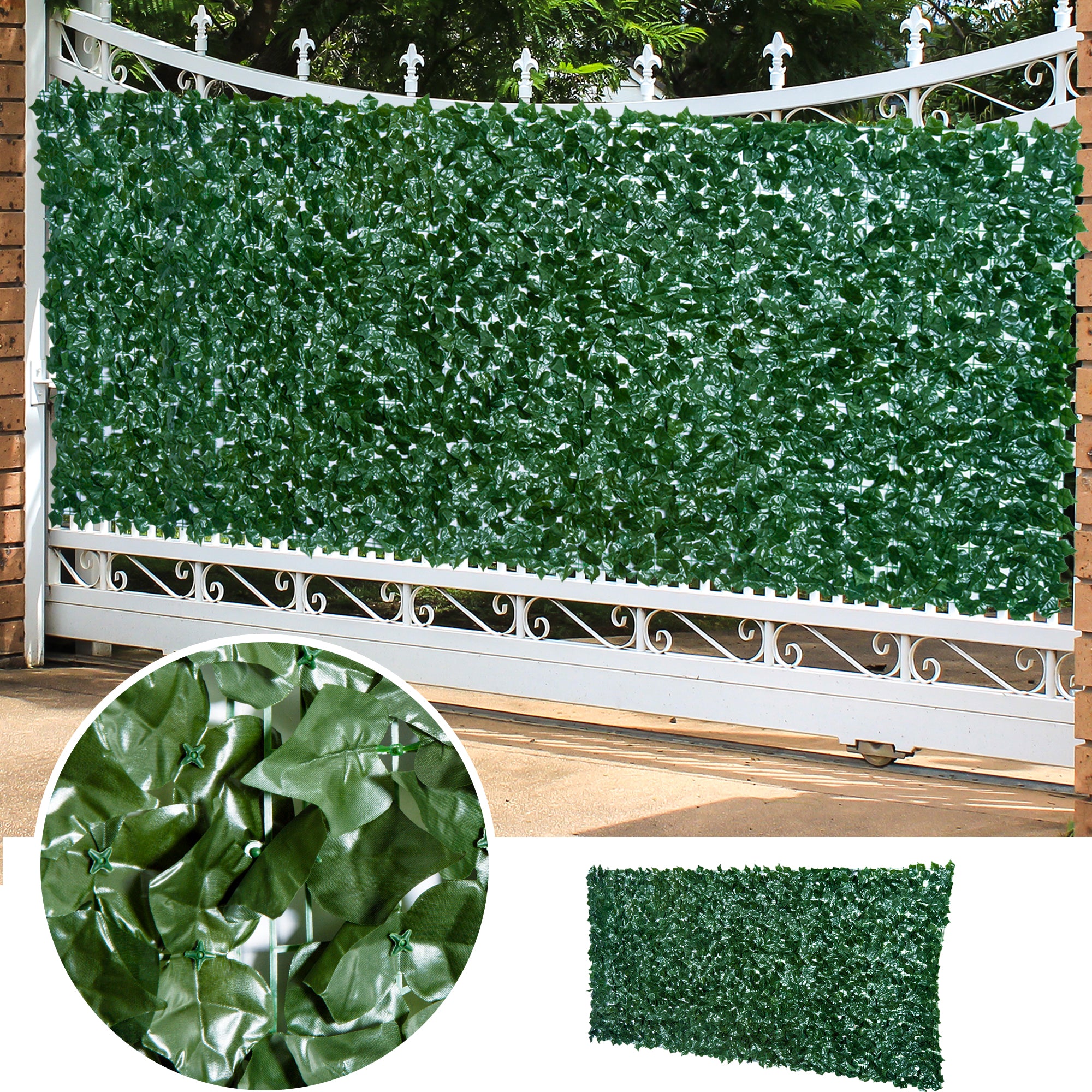 Artificial Hedge Privacy Screen, UV Protected Privacy Screen, Green Balcony Privacy Screen, Fence Privacy Screen with Leaves, Hedge Fence, Wall Artificial 300 x 150 cm for Garden Wedding